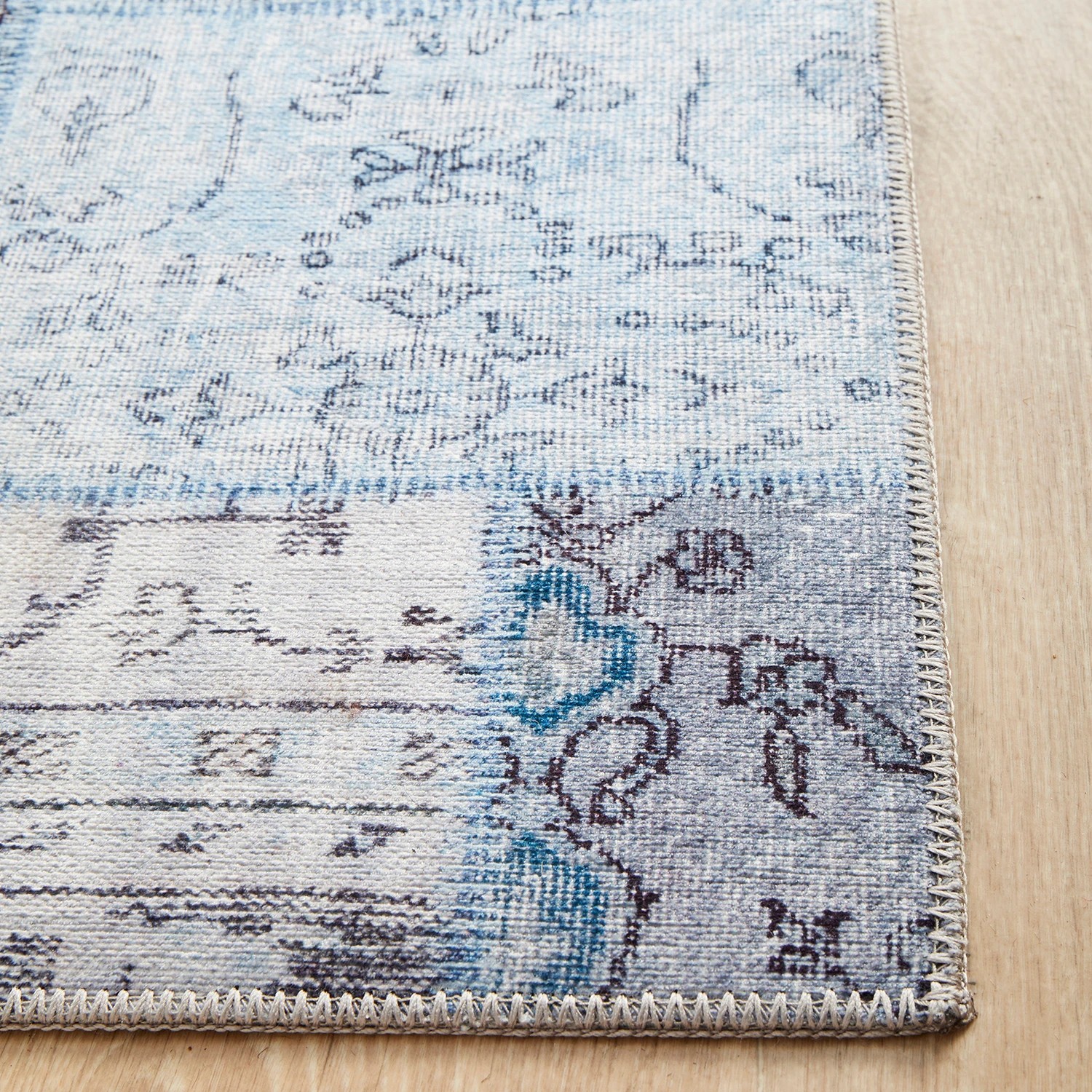 4 Common Ground Rugs Bazaar 121 200x80cm - Small Runner Rug - Blue, 4 of 8