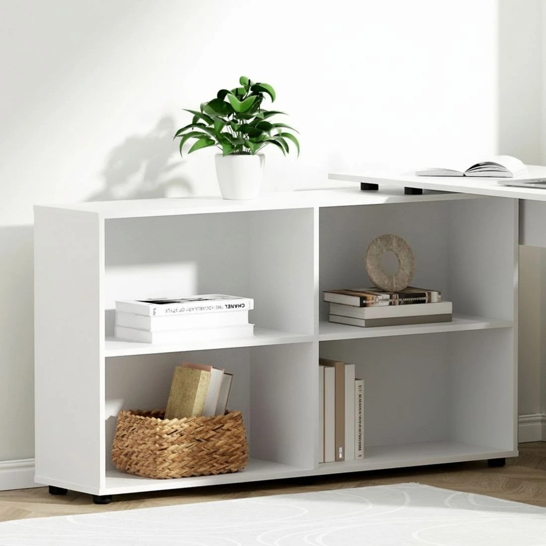 6 Artiss Computer Desk Bookshelf White 130CM - White, 6 of 7