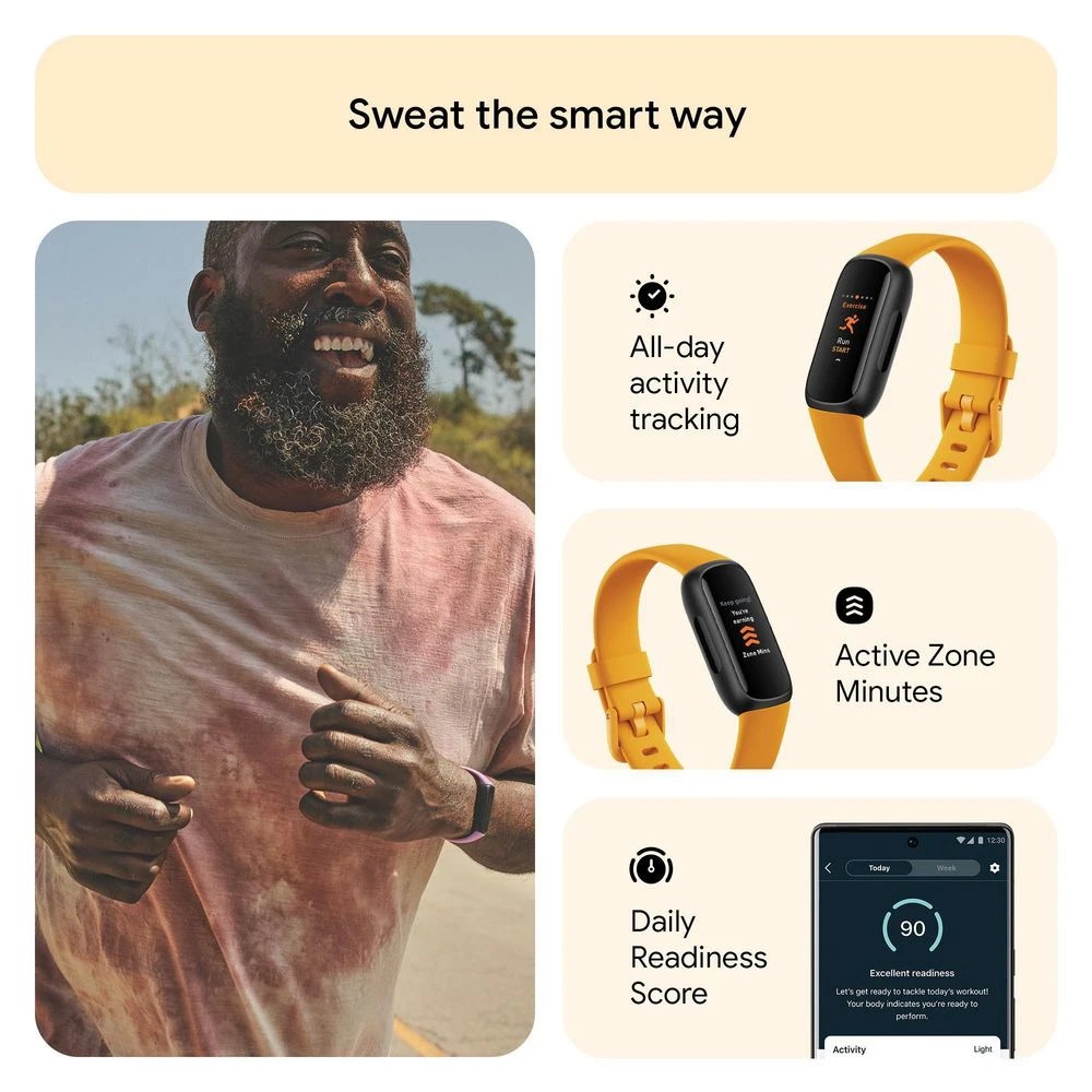 4 Fitbit Inspire 3 Fitness Tracker Morning Glow, 4 of 8