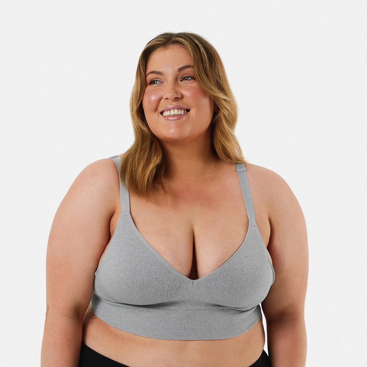 1 Full Figure Wirefree Seamfree T-Shirt Bra GREY MARLE, 1 of 5