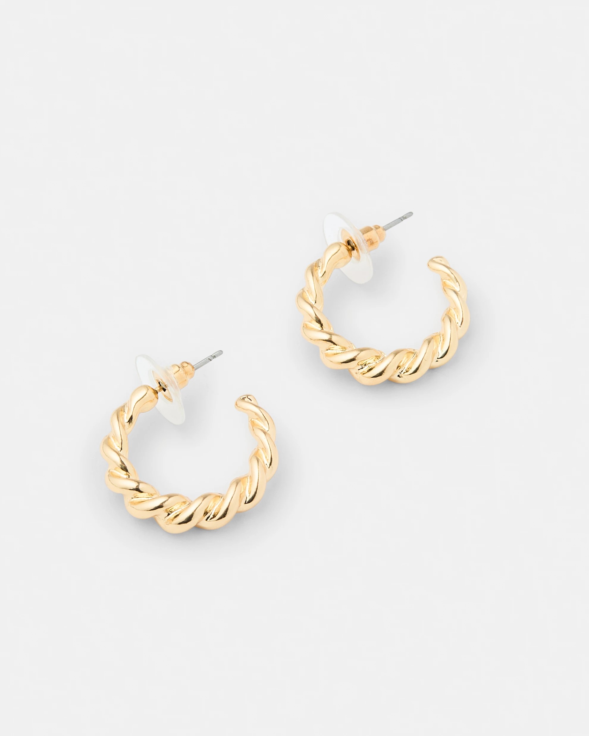 1 Twist Hoop Earrings - Gold Tone, 1 of 5