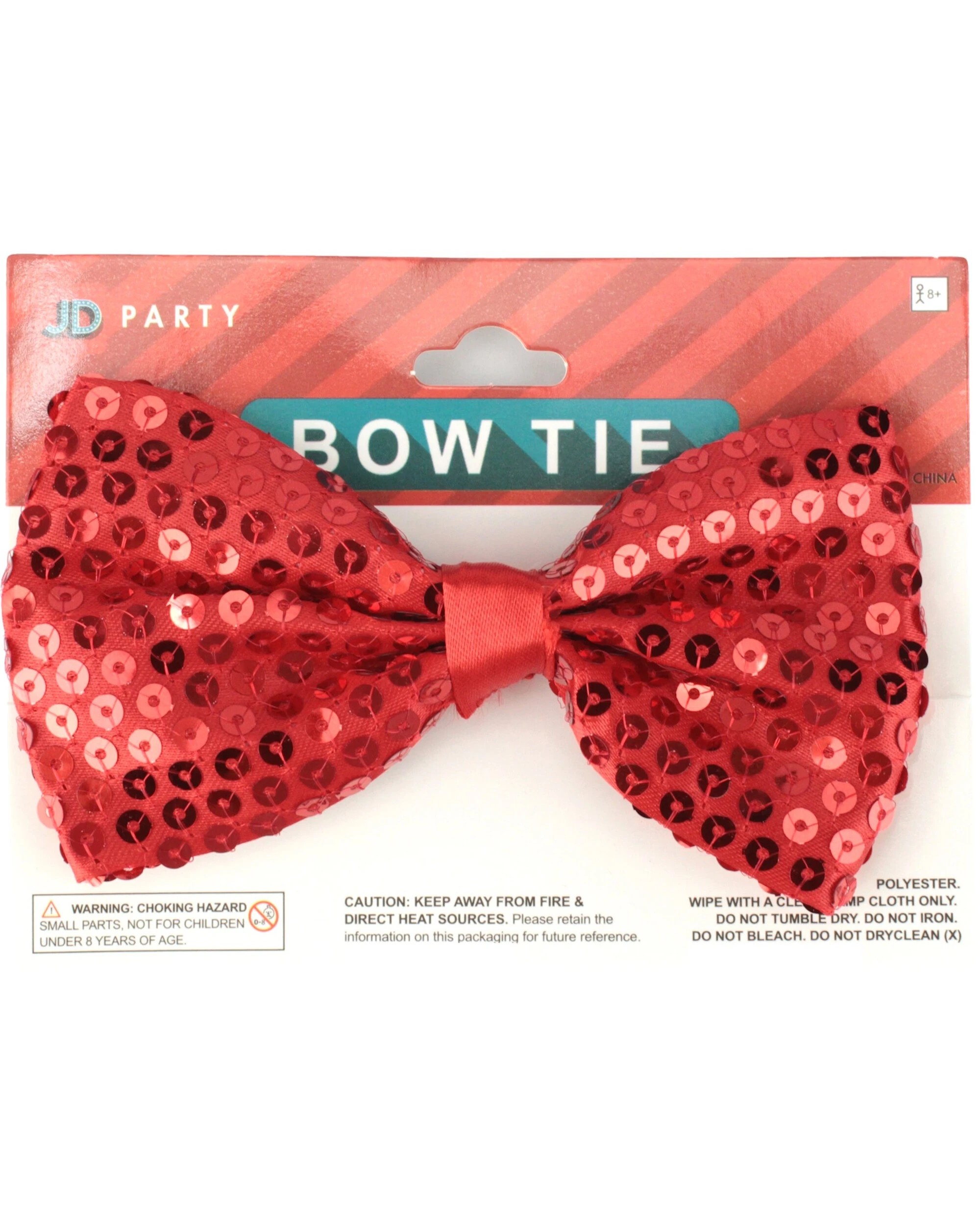 2 JDParty Sequin Bow Tie - One Size - Red, 2 of 2