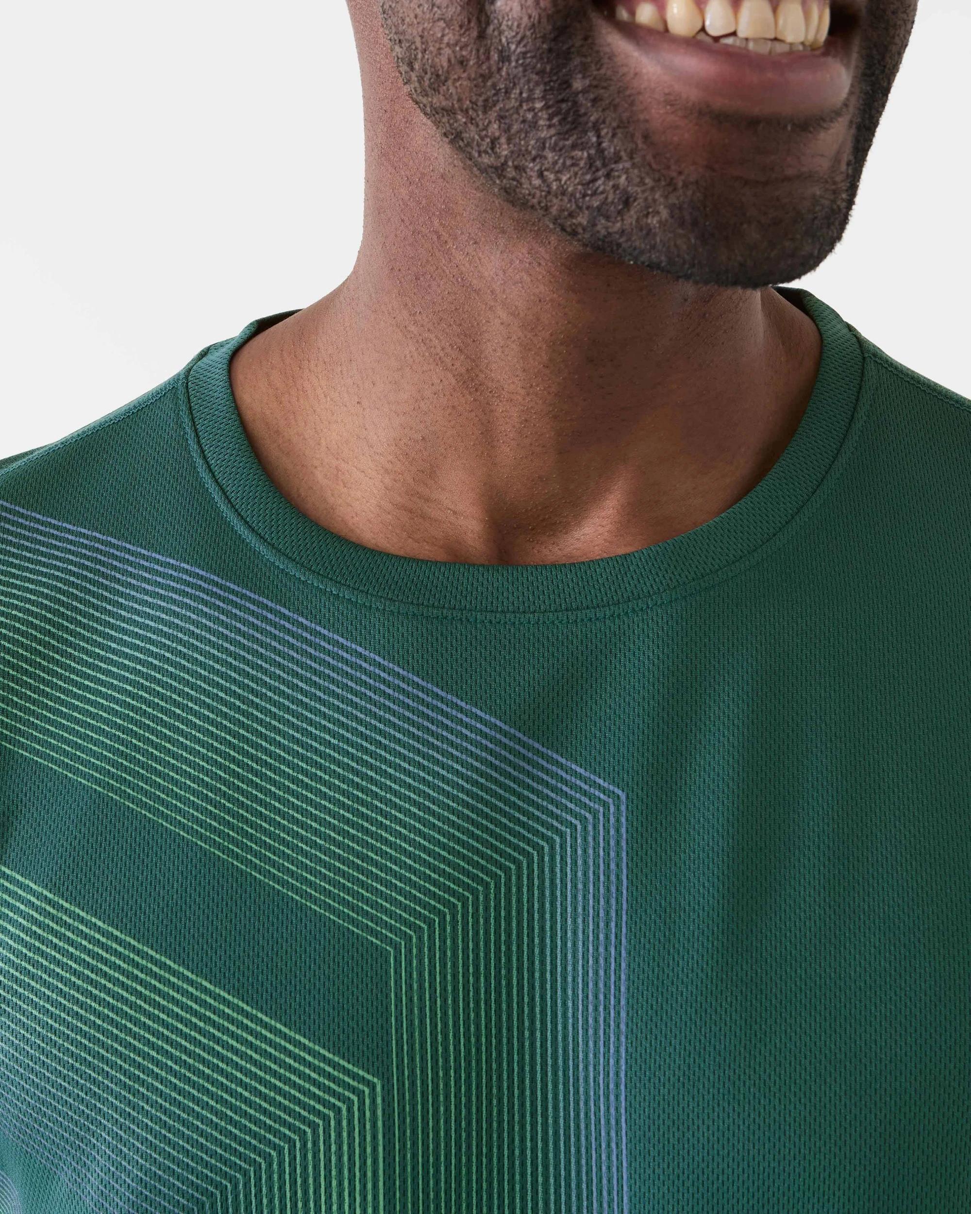 4 Active Mens Printed T-shirt Diamondgrn, 4 of 7