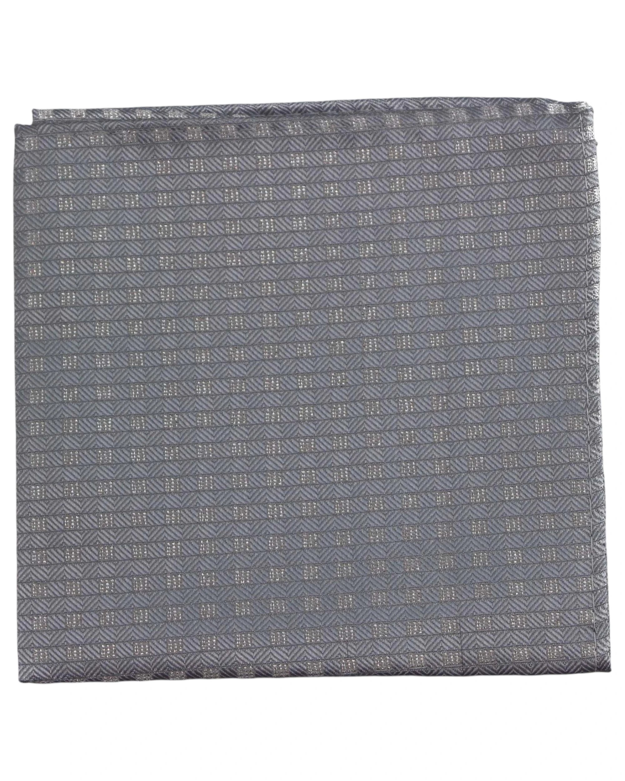 1 Zasel Mens Silver Striped Square Silk Pocket Square - Multi - Multi, 1 of 4