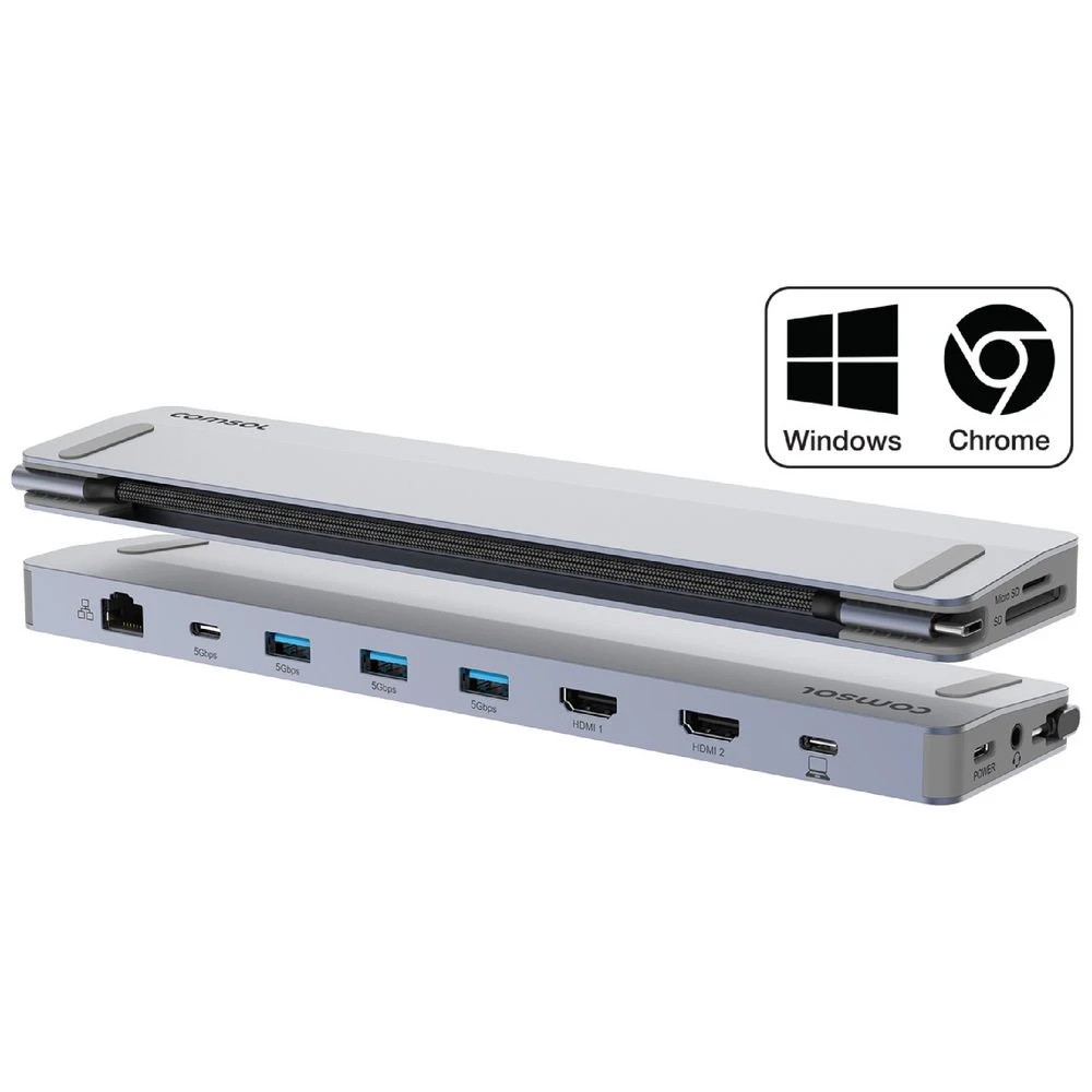 1 Comsol Dual Monitor USB-C 12 Port Docking Station, 1 of 8