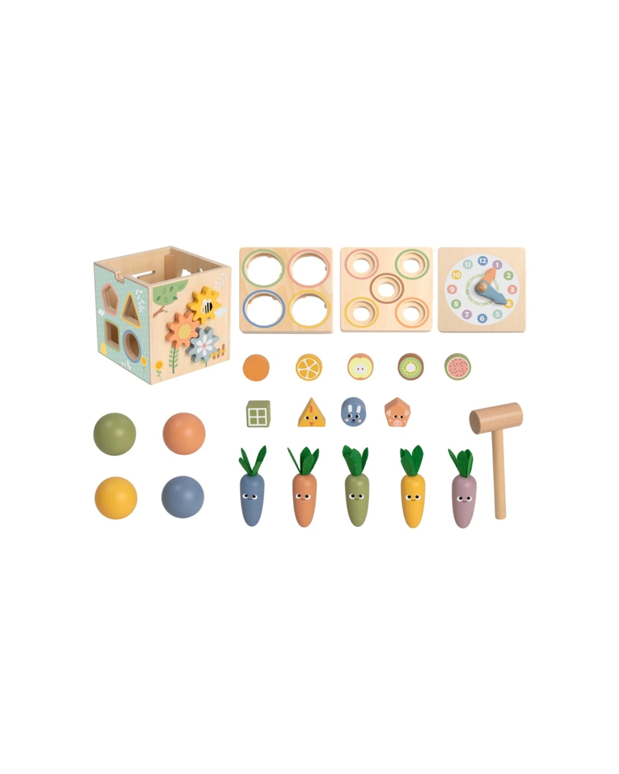 3 Tooky Toy Kids Toddler Activity Cube Wooden Developmental Playset With Felt - Multi, 3 of 5