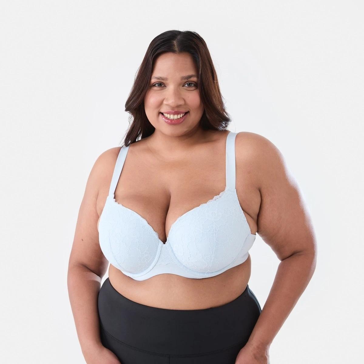 1 Full Figure Lace T-Shirt Bra HALOGEN BLUE, 1 of 6