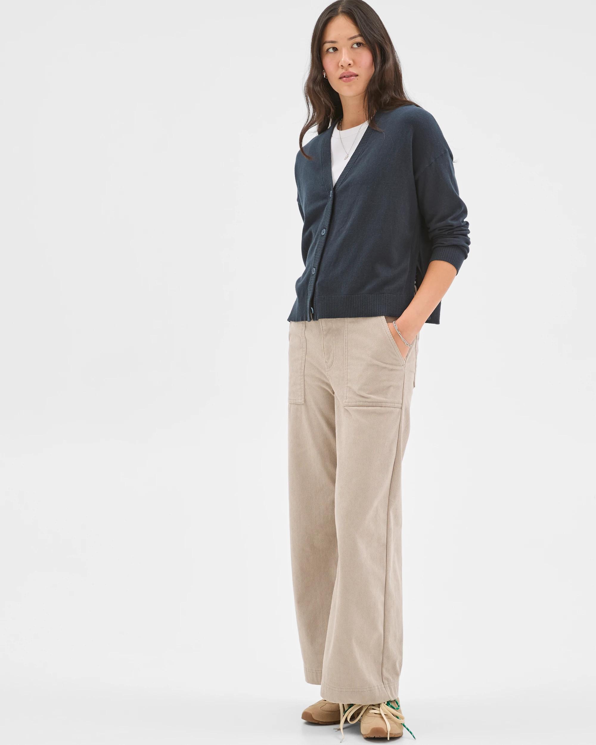 2 Target Woman Crop Length Wide Leg Corduroy Pants BIRCH, 2 of 8
