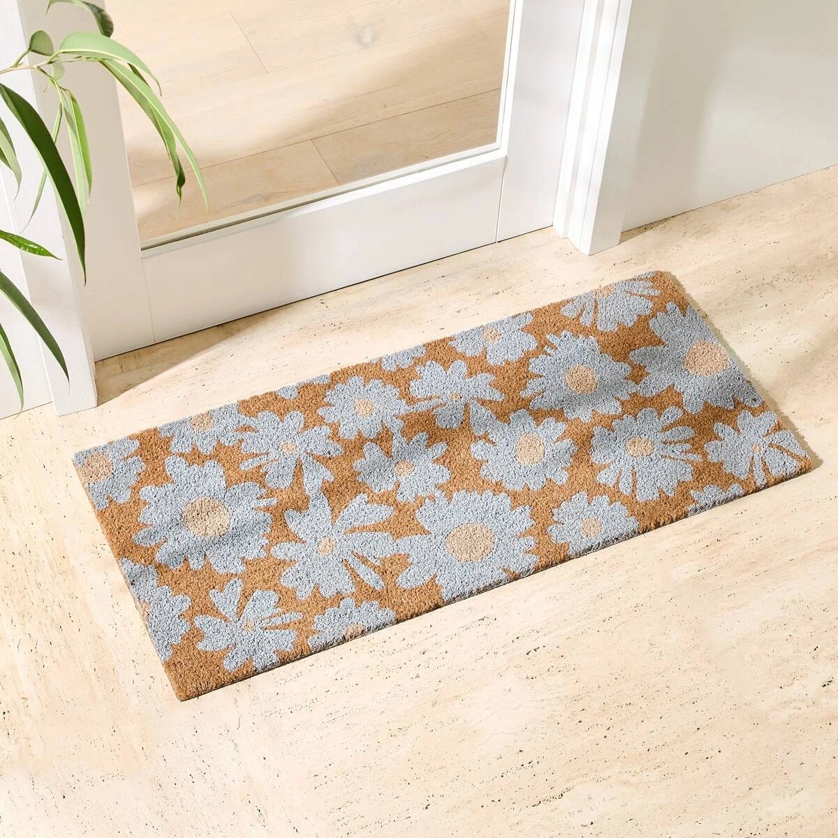 1 Floral Door Mat - 100cm x 45cm, 1 of 5