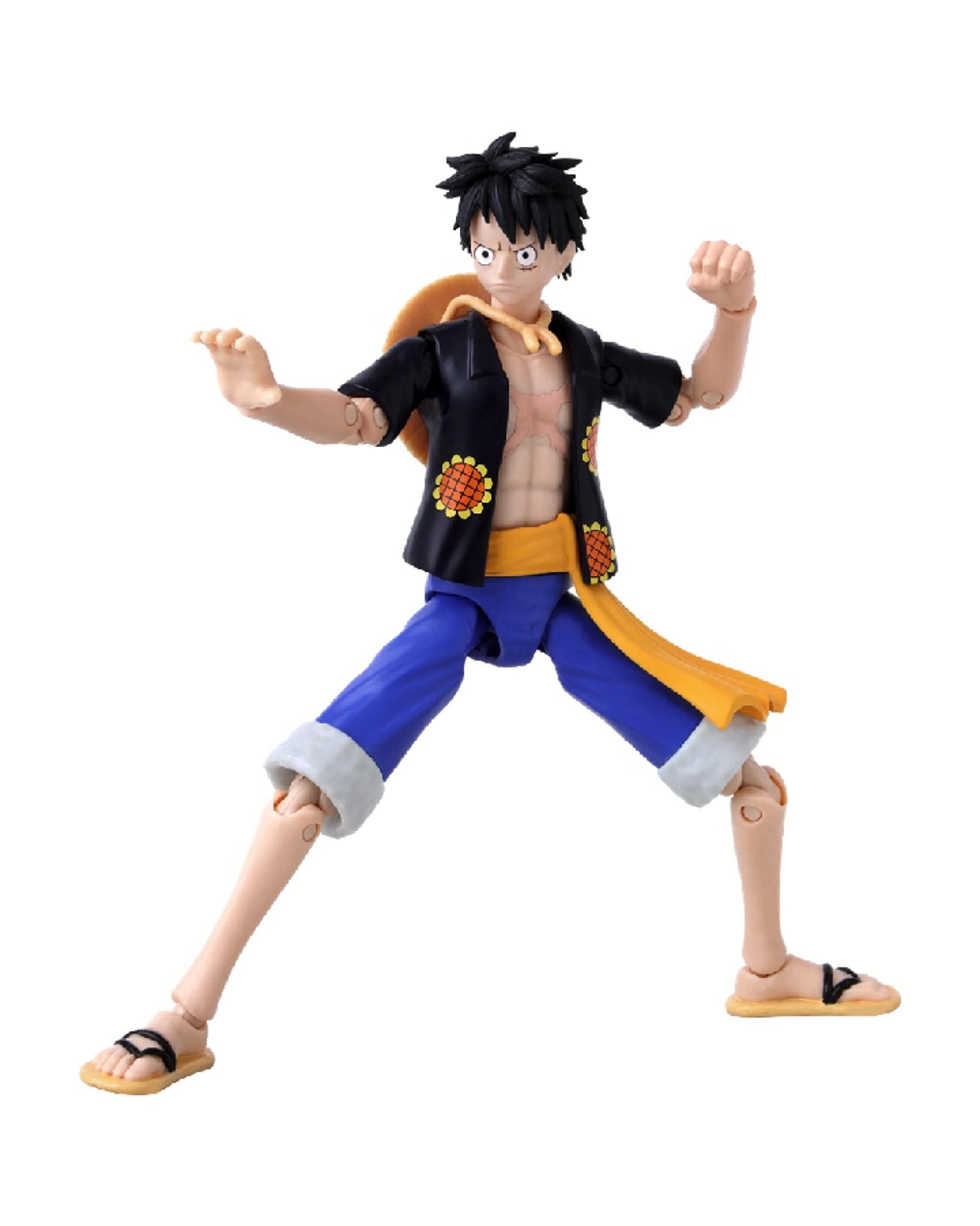 1 Bandai Anime Heroes One Piece Monkey D Luffy Dressrosa Version Figure, 1 of 6