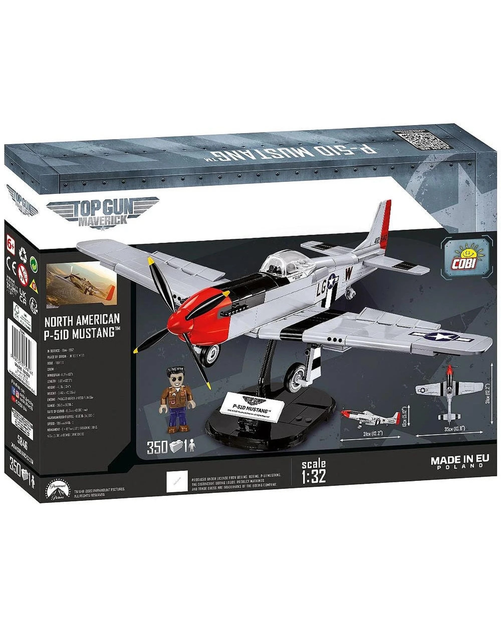 4 COBI Top Gun: Maverick P-51D Mustang 350 Piece Model Kit, 4 of 5