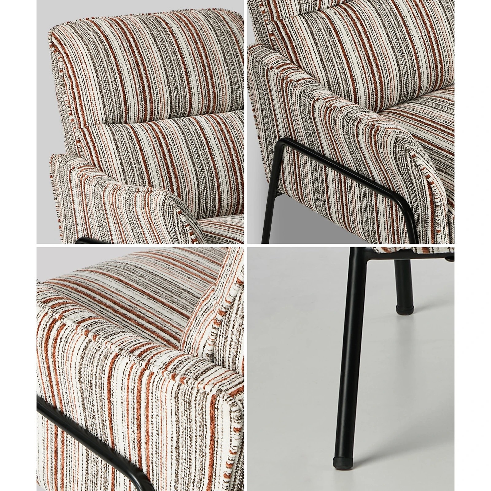 5 Oikiture Armchair Chenille Fabric Lounge Chair Accent Chair - Brown, 5 of 10