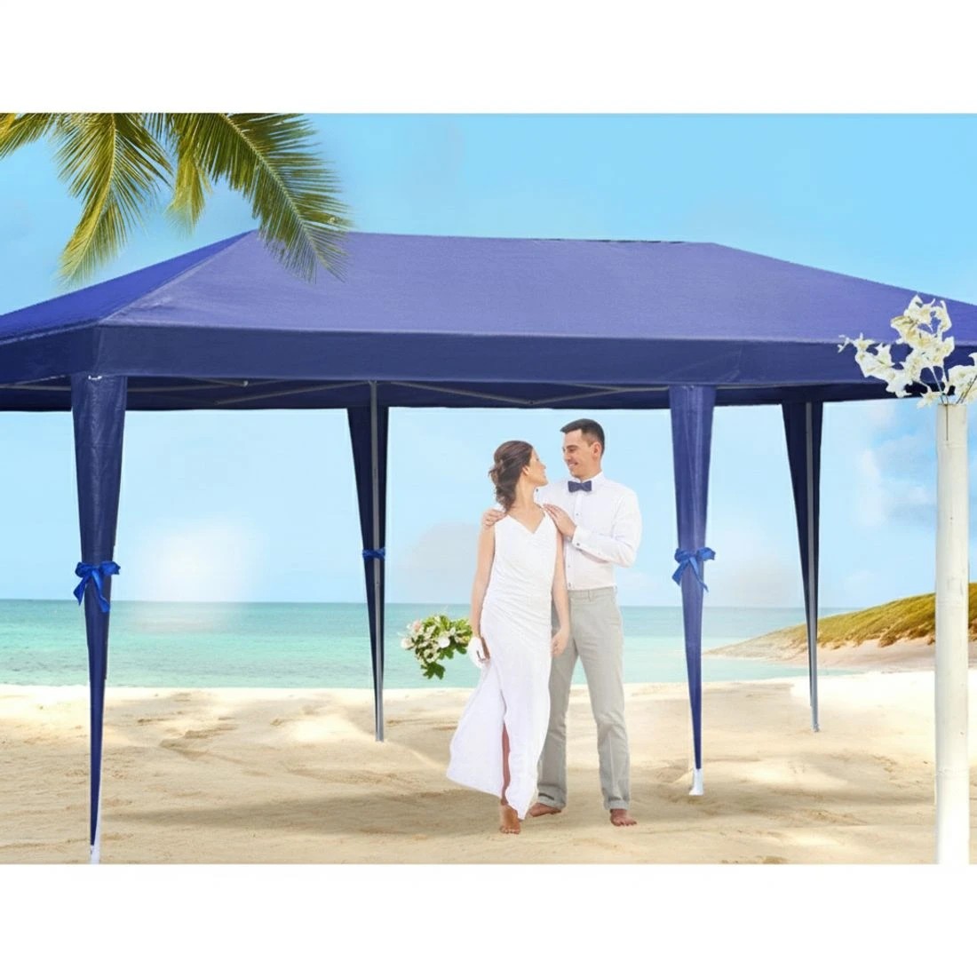 6 Instahut Gazebo 3x9m Marquee Wedding Party Tent Outdoor Camping Side Wall Canopy 8 Panel - Blue, 6 of 6