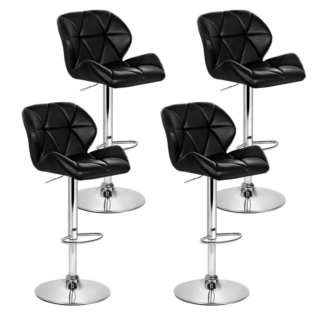 2 Artiss 4x Bar Stools Gas Lift Padded Leather
 - Black, 2 of 5