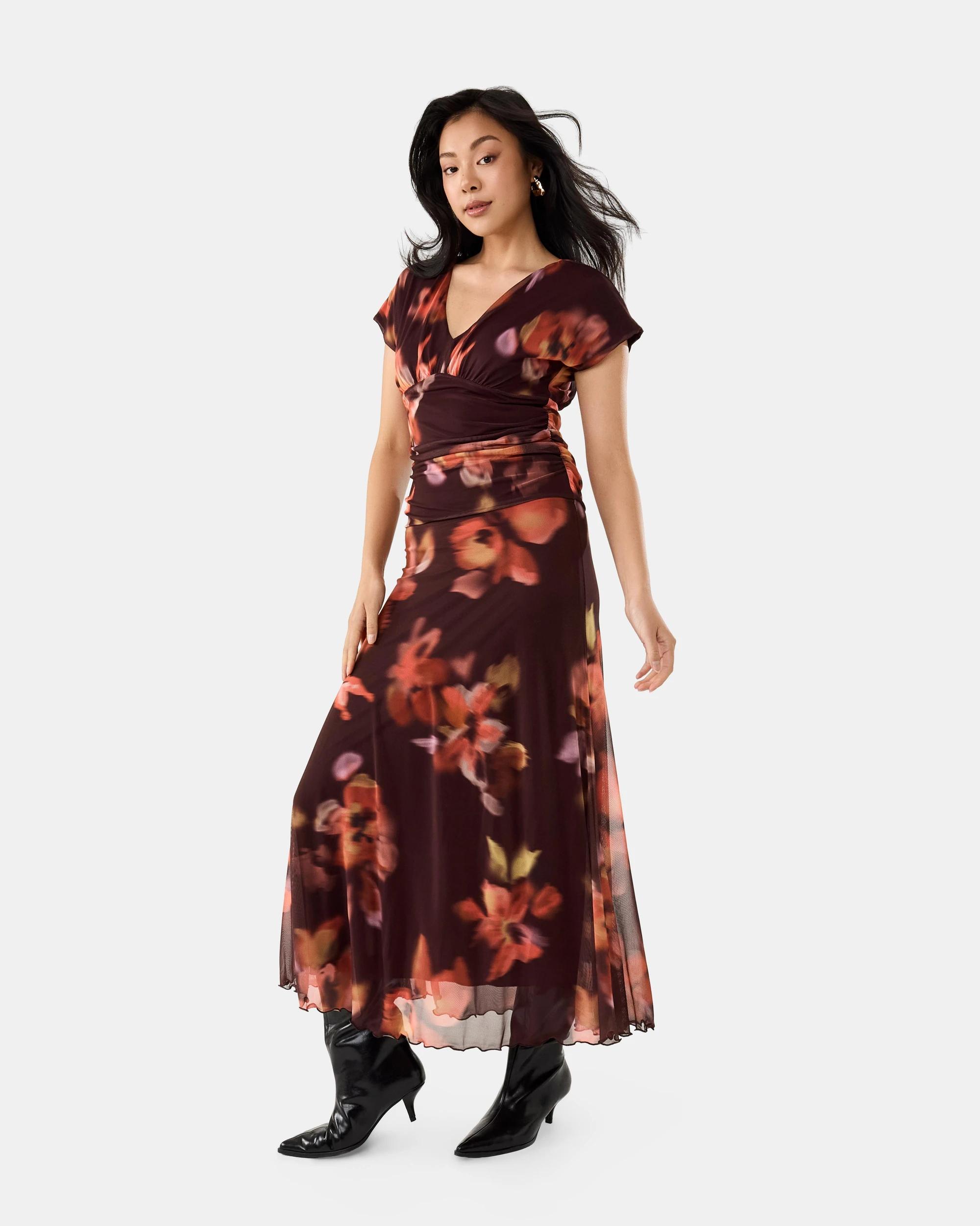 3 Mesh Maxi Skirt Hazy Flora, 3 of 7