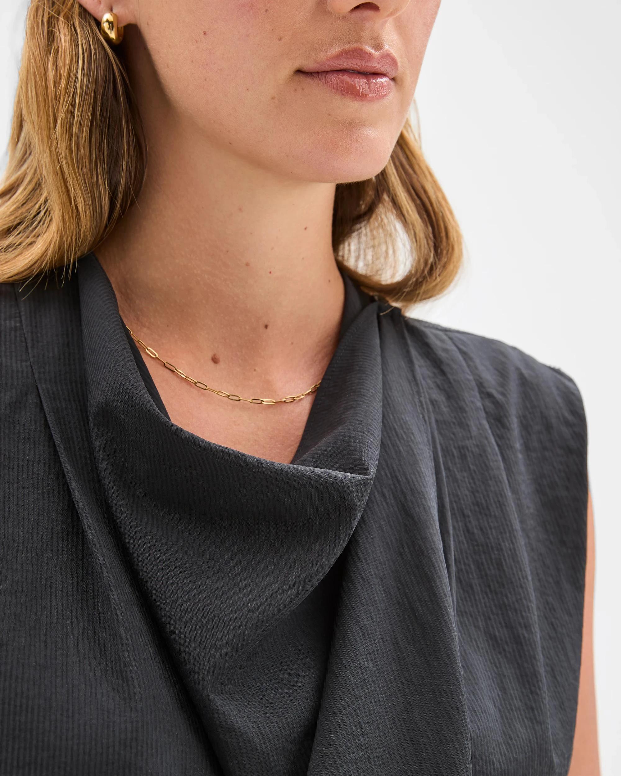 6 Target Woman Sleeveless Scarf Draped Front Blouse BLACK, 6 of 6