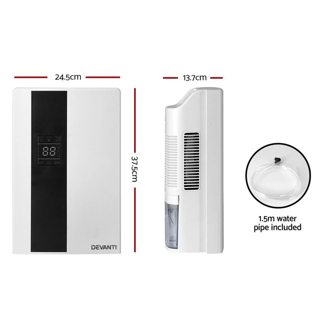 2 Devanti Dehumidifier 2L Air Purifier - White, 2 of 7