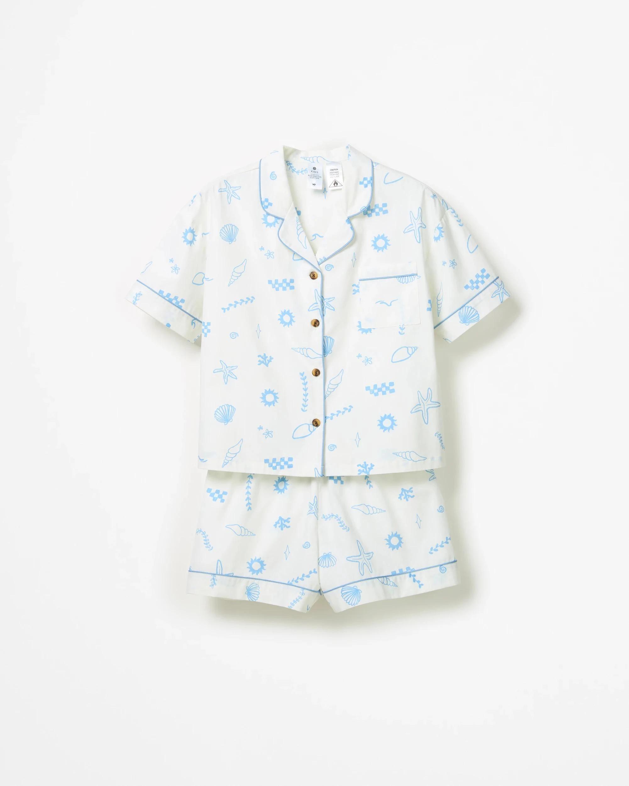 5 Target Kids Australian Cotton Older Girls Short Pyjama Set - Floral BEACH ICONS, 5 of 7