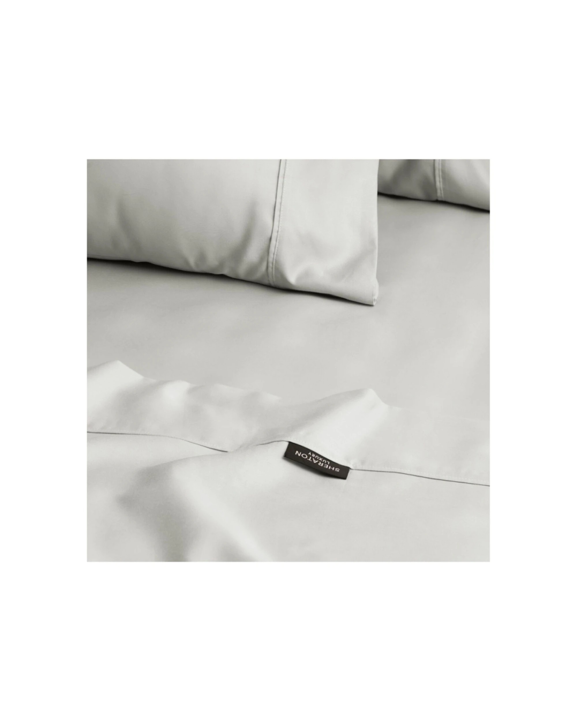 2 Sheraton Luxury Egyptian Cotton Rich Bed Bedding Sheet Set - King Bed - Silver, 2 of 3