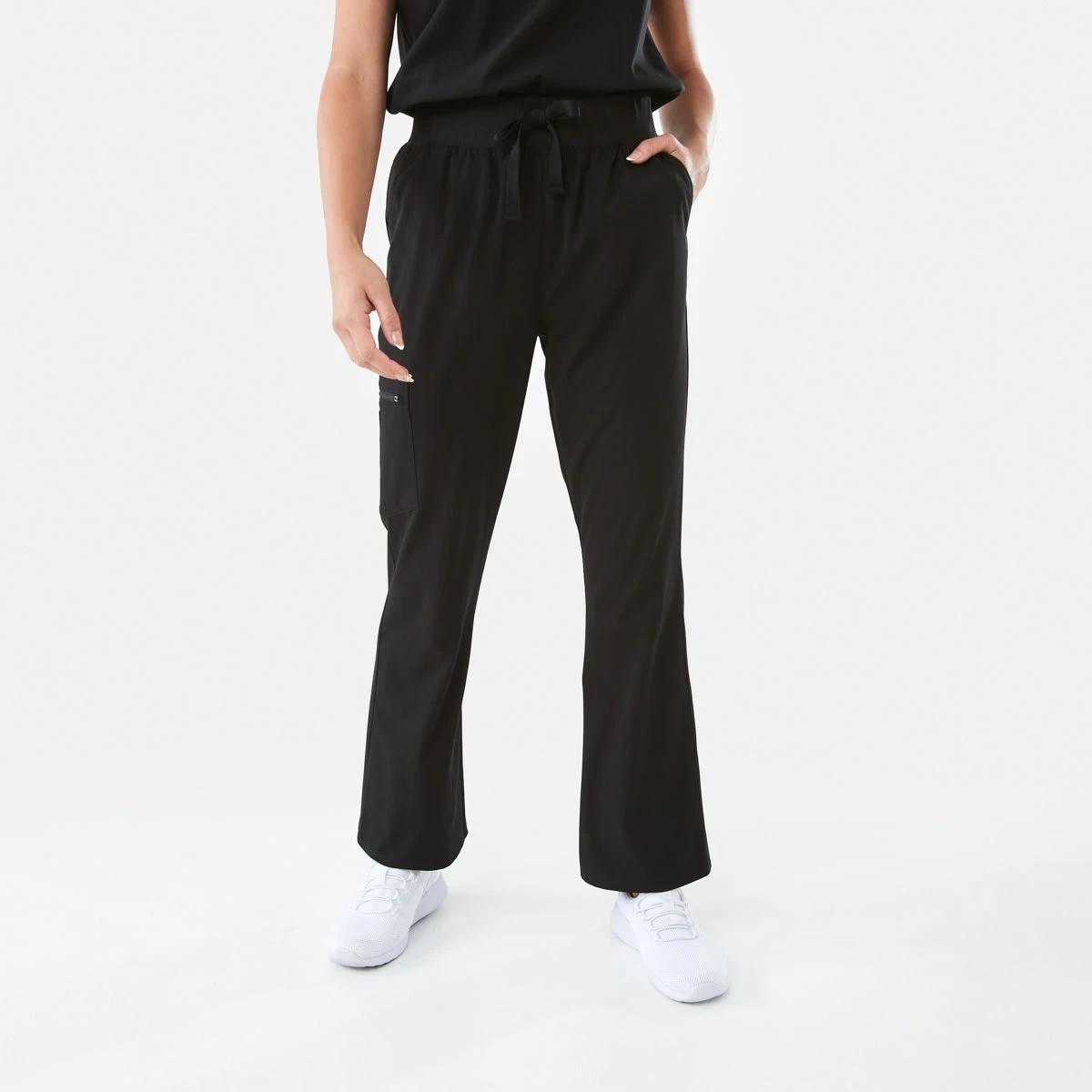 1 Work Flare Scrub Pants BLACK, 1 of 7