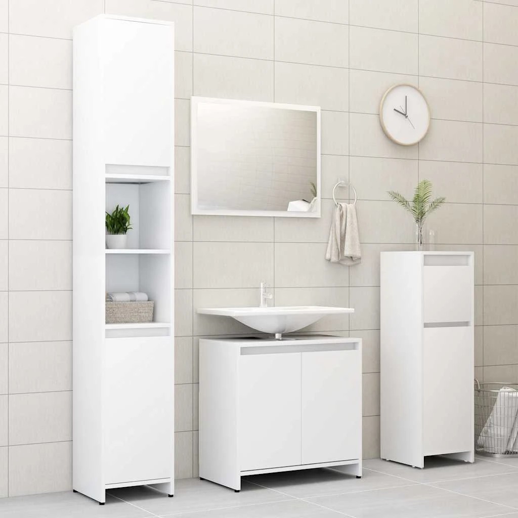 3 Vidaxl Bathroom Cabinet Cabinet - White, 3 of 8