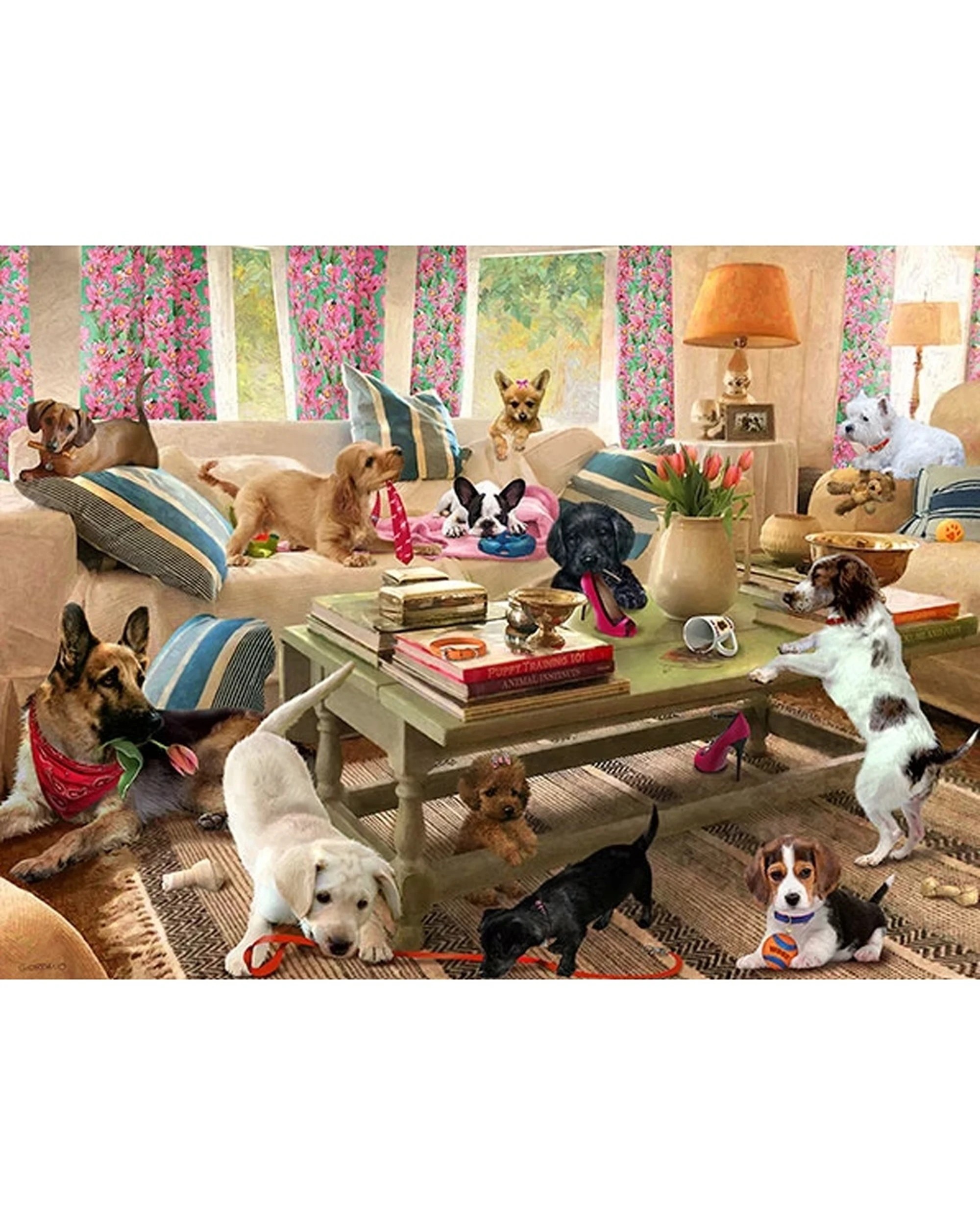 2 Prime3D 500pc Lenticular Giordano Dogs In The Living Room Jigsaw Puzzle 61x46cm - Multi, 2 of 2