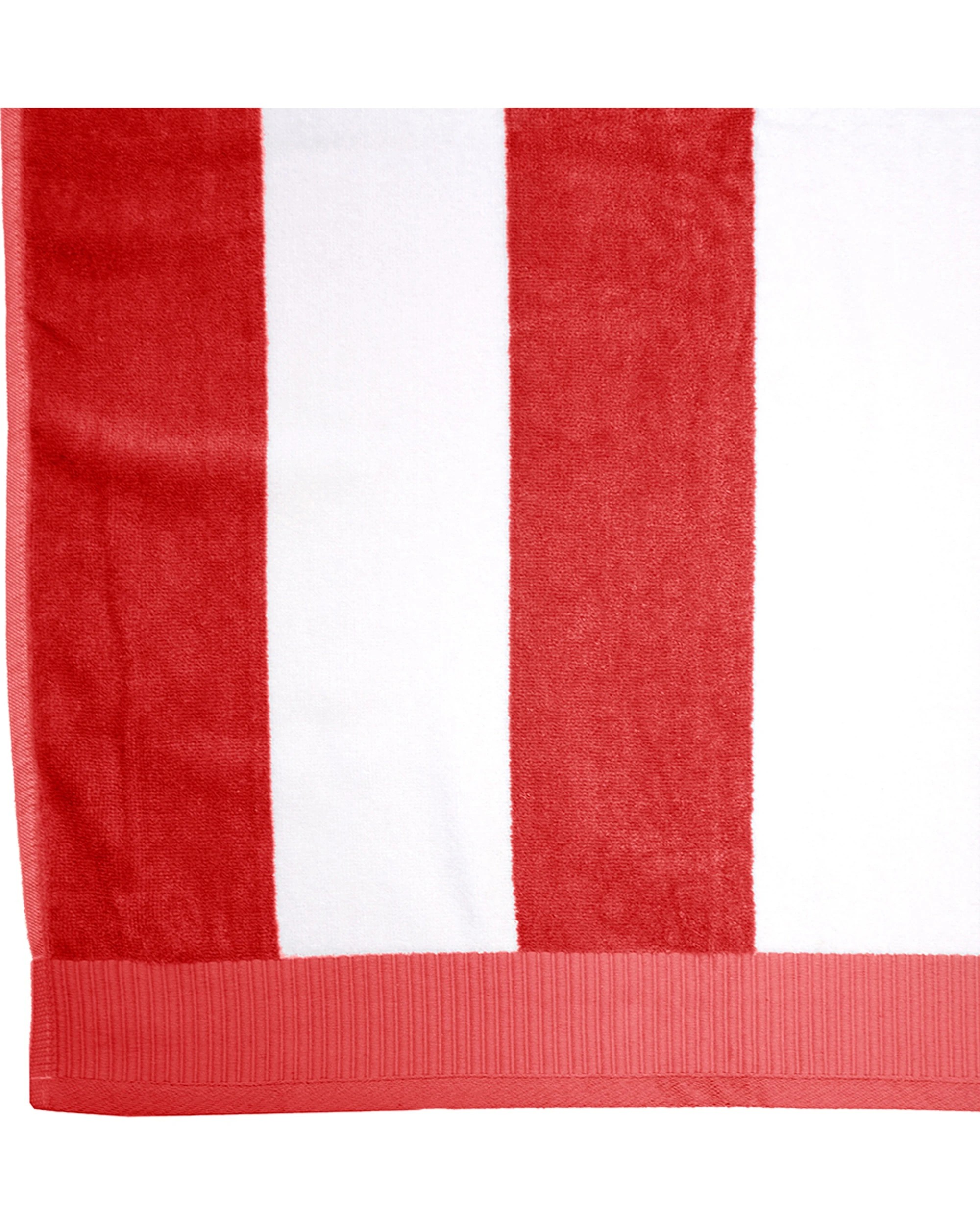 2 Bambury Ultra soft Durable Classic Stripe Beach Towel Poppy Cotton - Red, 2 of 2