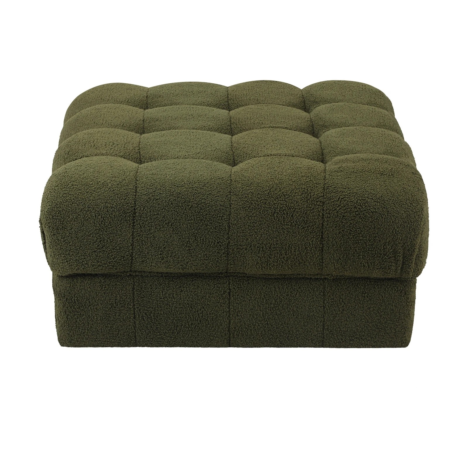 10 Oikiture 1 Seater Boucle Modular Ottoman Lounge Chair Armless Tofu
 - Green, 10 of 10