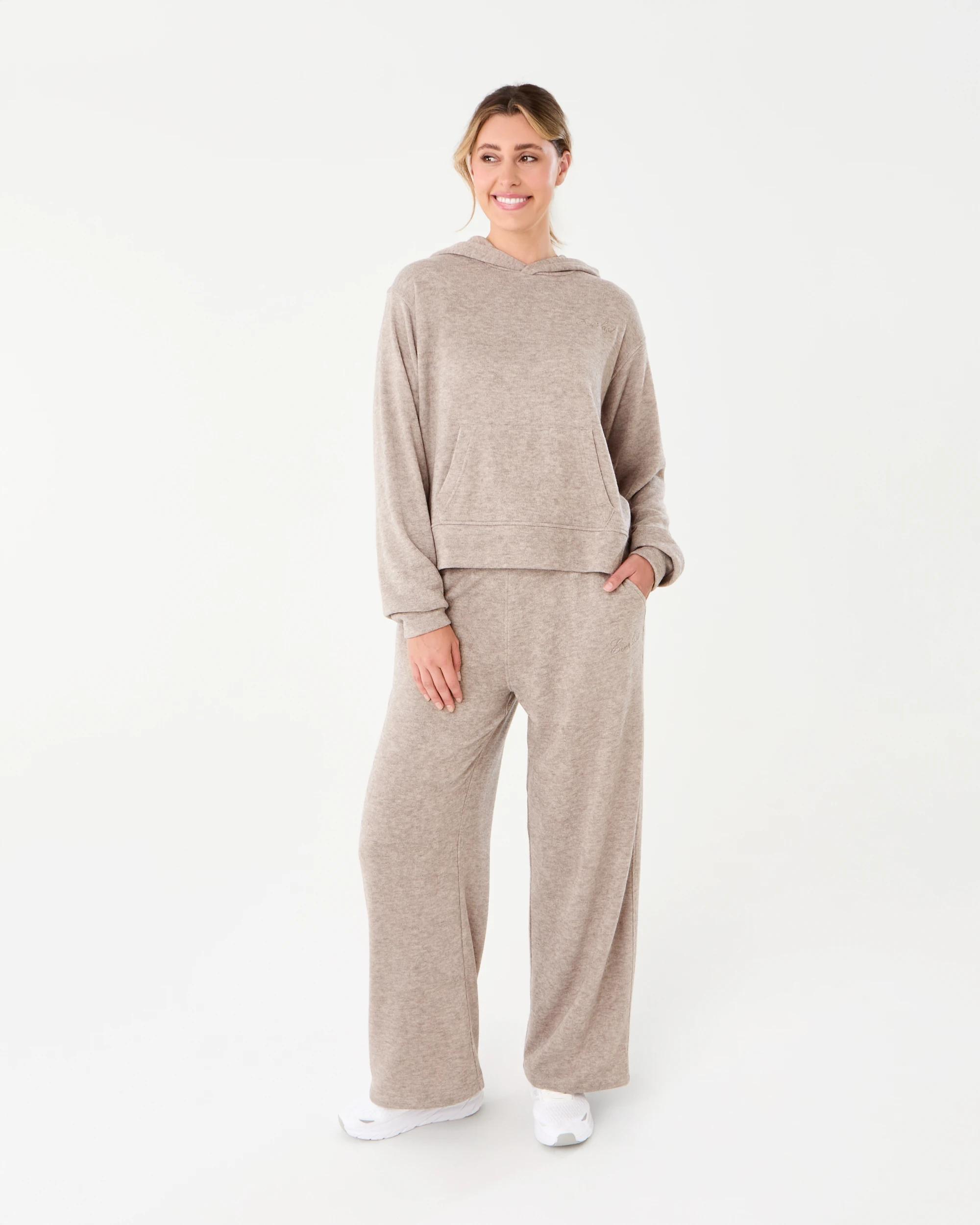 1 Everlast Womens Terry Towelling Pants Mushroom, 1 of 6
