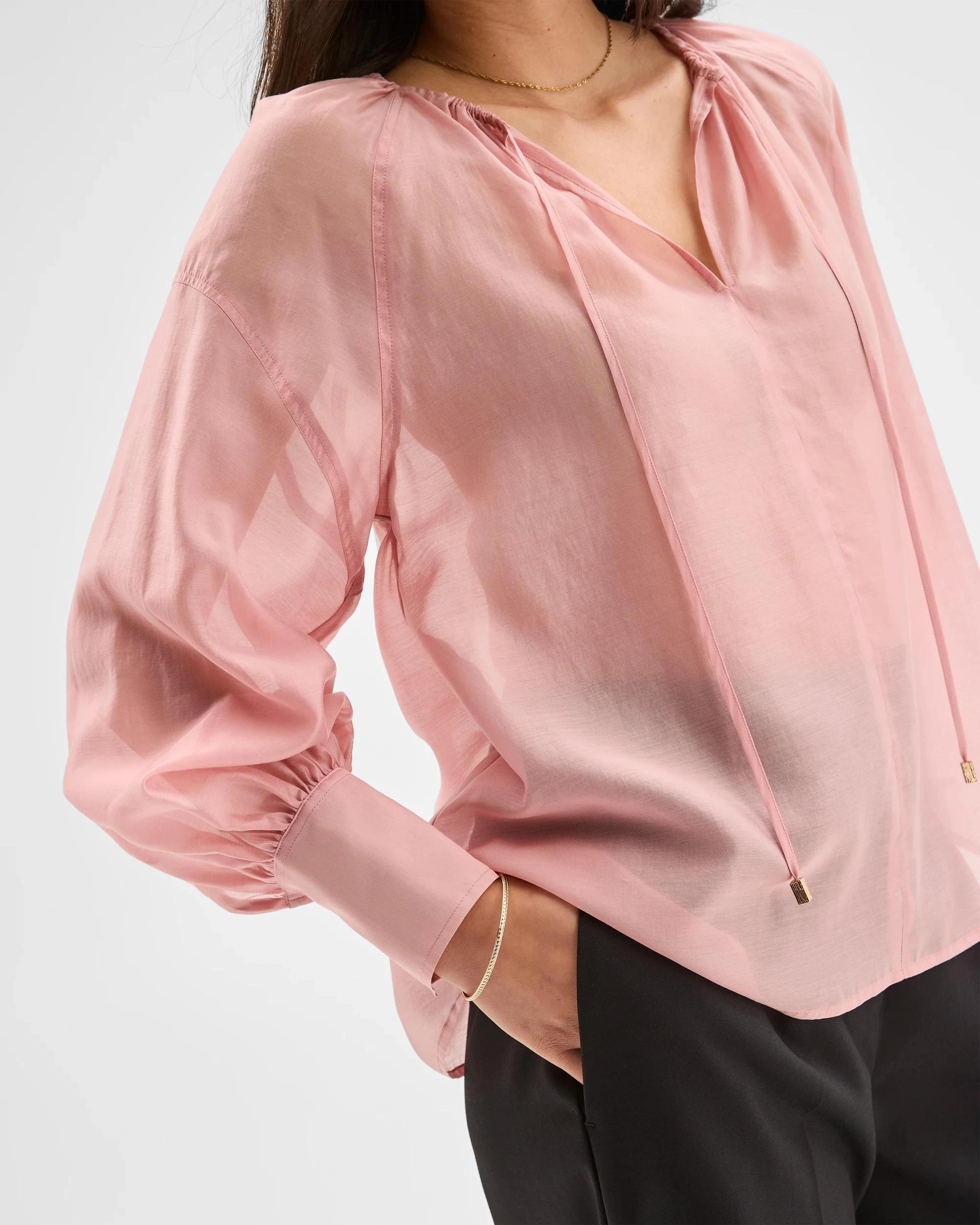 7 Preview Long Sleeve Blouson Blouse BLUSH PINK, 7 of 8
