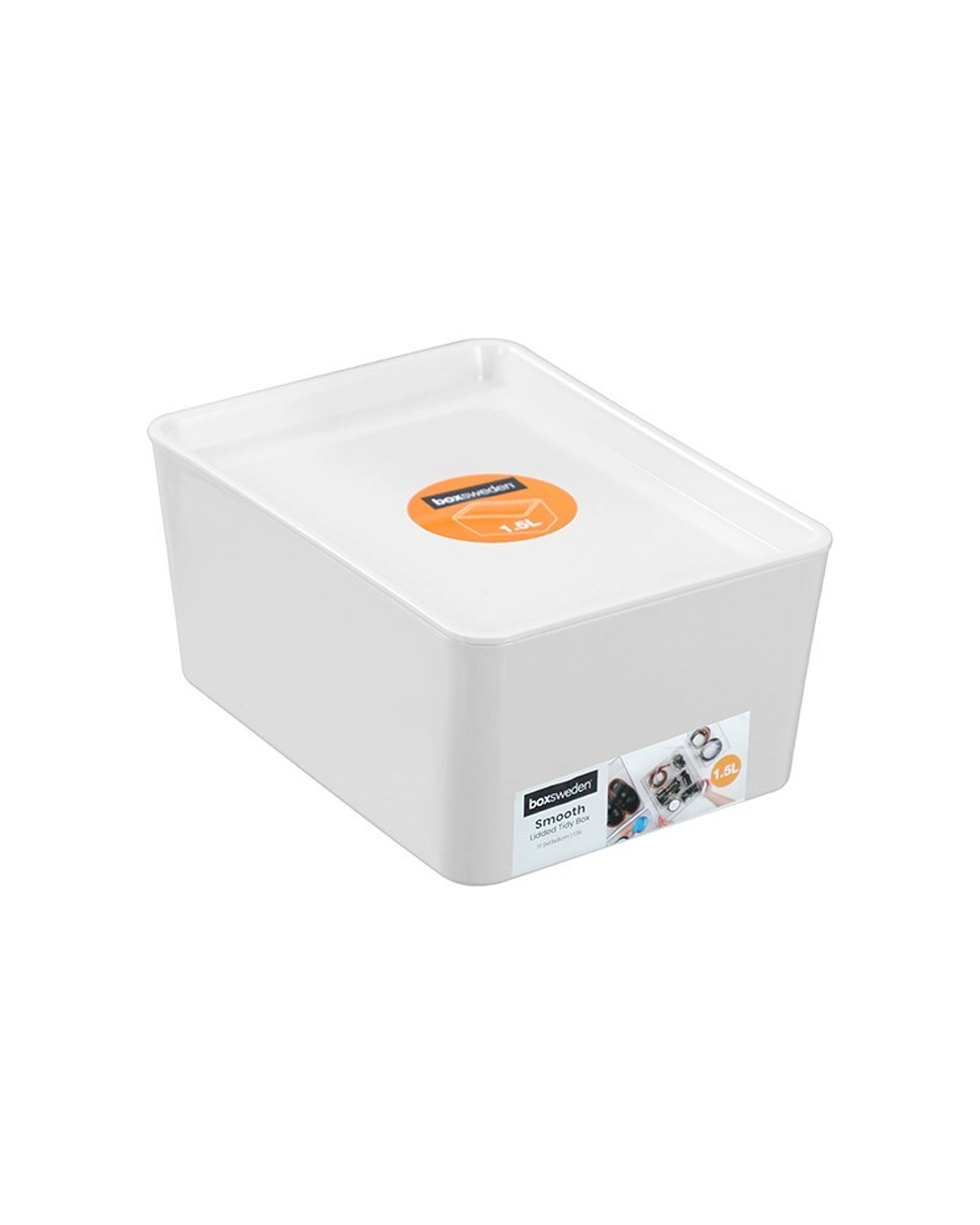 2 Boxsweden 8PK Smooth Tidy Box With Lid 1.5L 13cm - Multi, 2 of 6