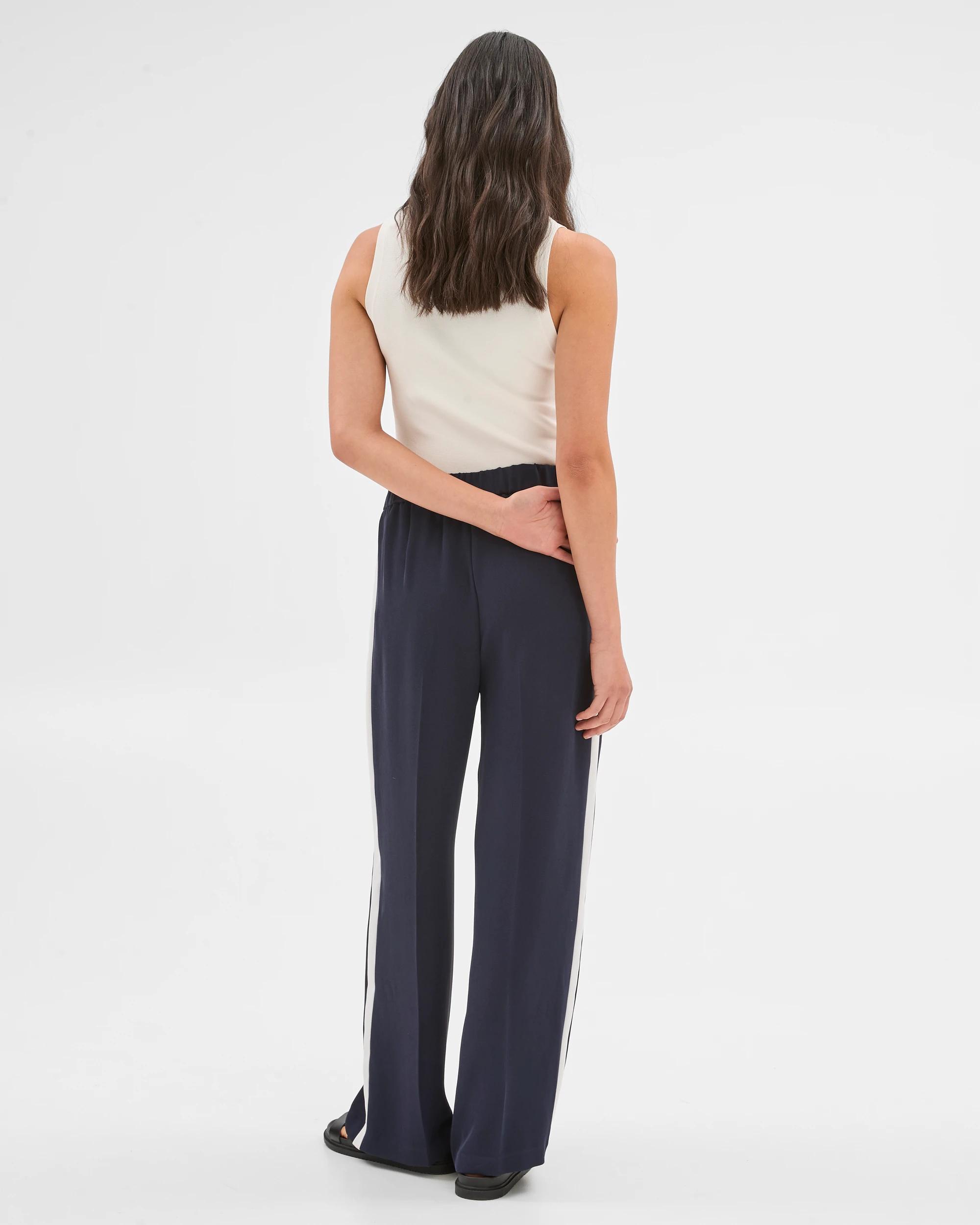 6 Relaxed Side Stripe Wide Leg Pants - Preview NAVY BLUE, 6 of 6