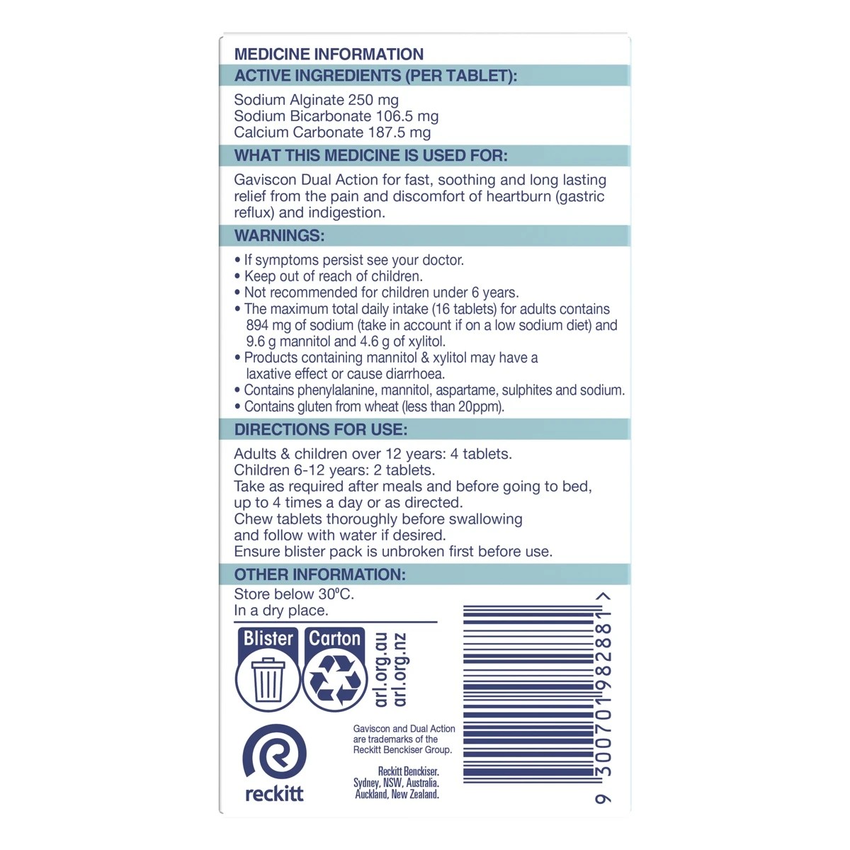 3 16 Pack Gaviscon Dual Action Tablets - Peppermint, 3 of 9