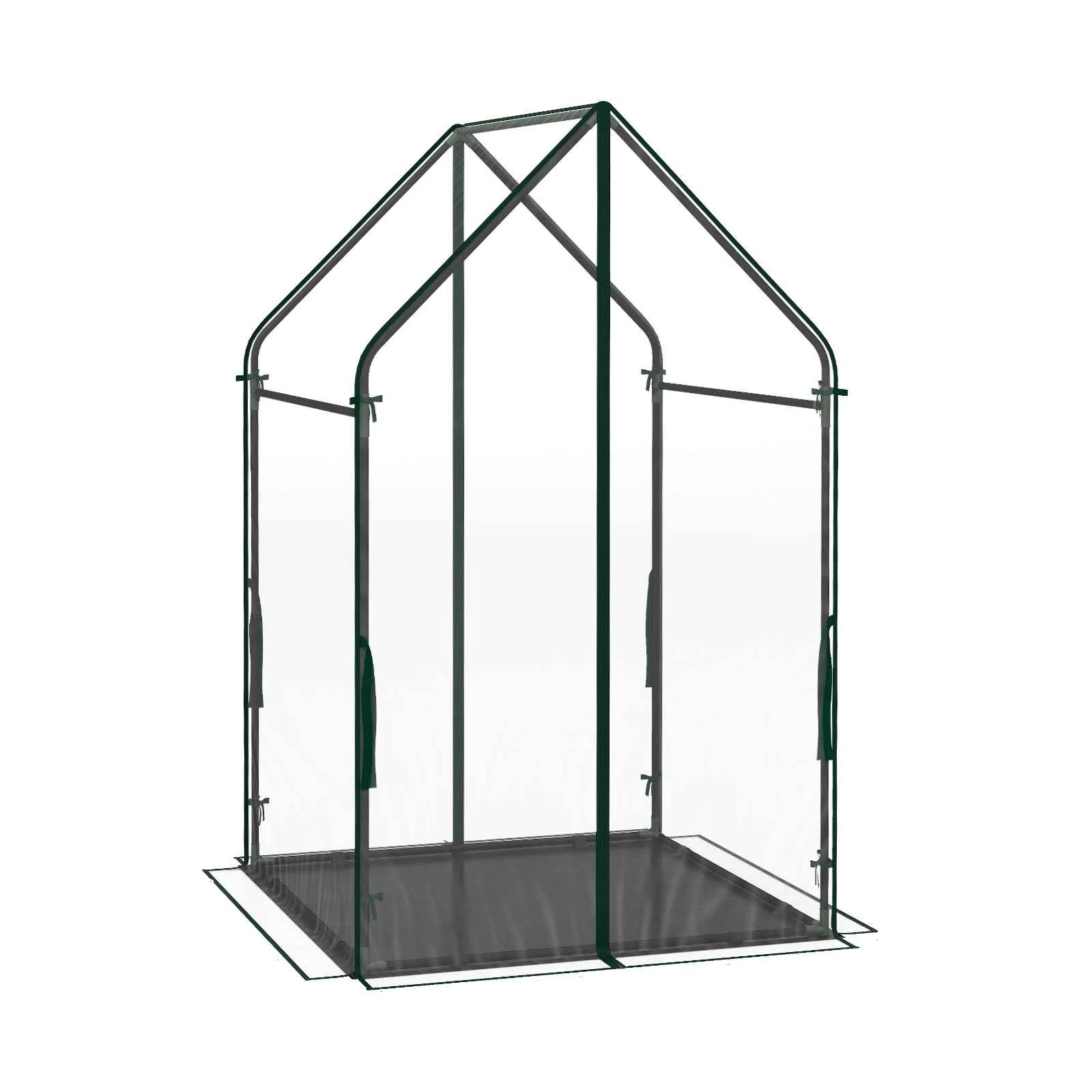 1 Costway Mini Green House Waterproof Bottom Mat Portable Greenhouse Plant Tent 91x91x155CM, 1 of 4