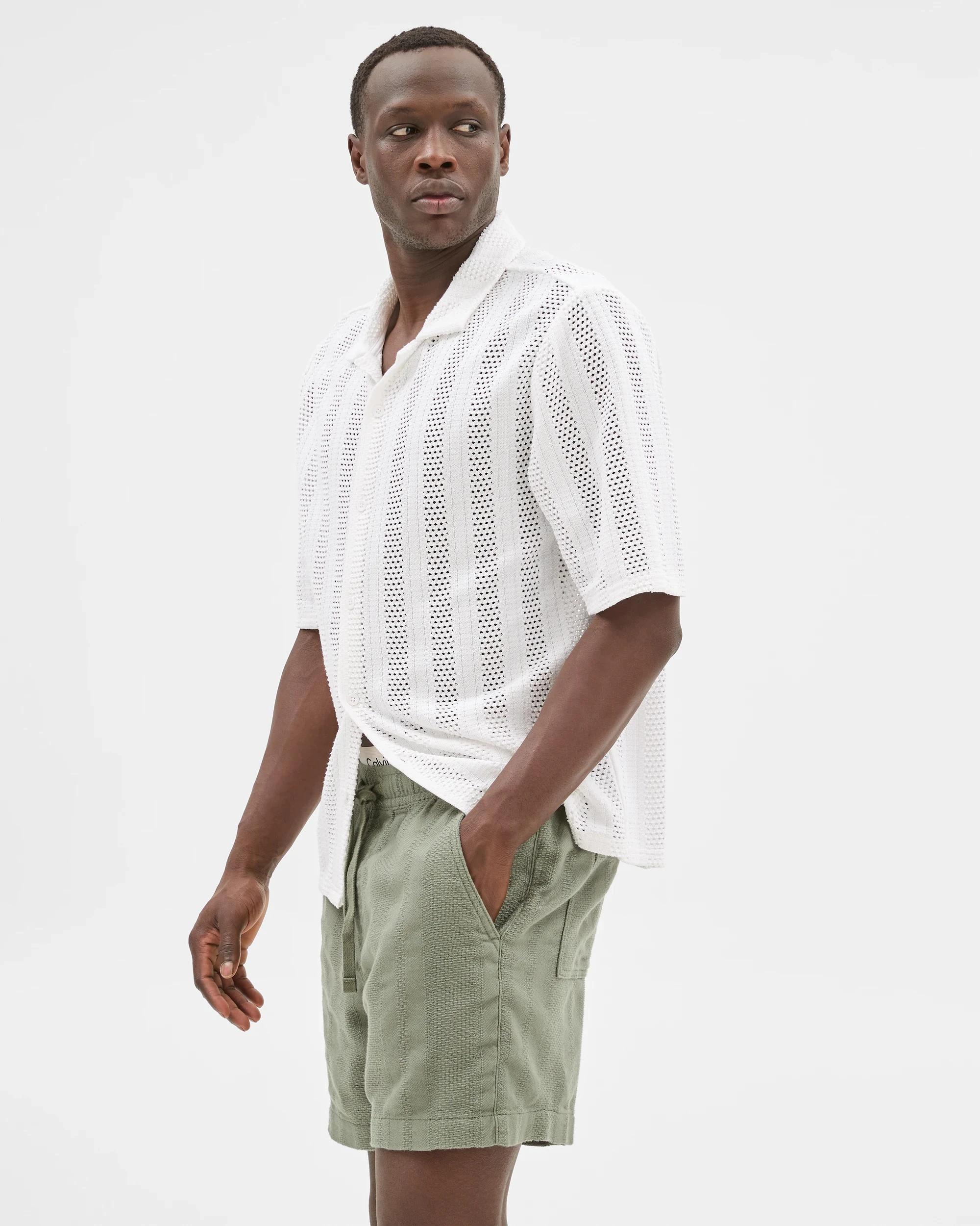 3 Australian Cotton Textured Knit Shorts - Commons KHAKI, 3 of 6