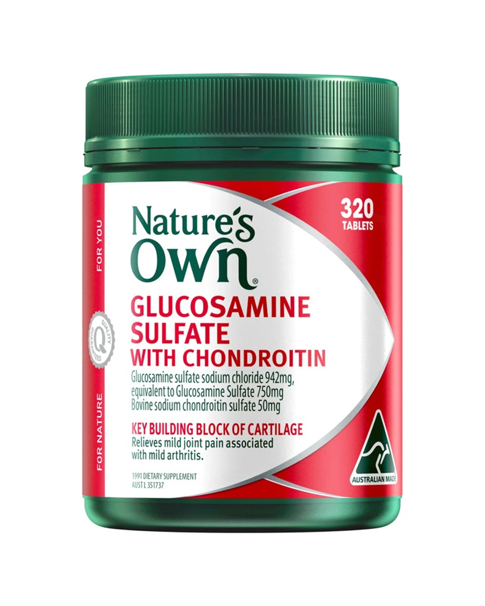 1 Nature's Own Glucosamine Sulfate With Chondroitin Tablets Supplement, 1 of 7