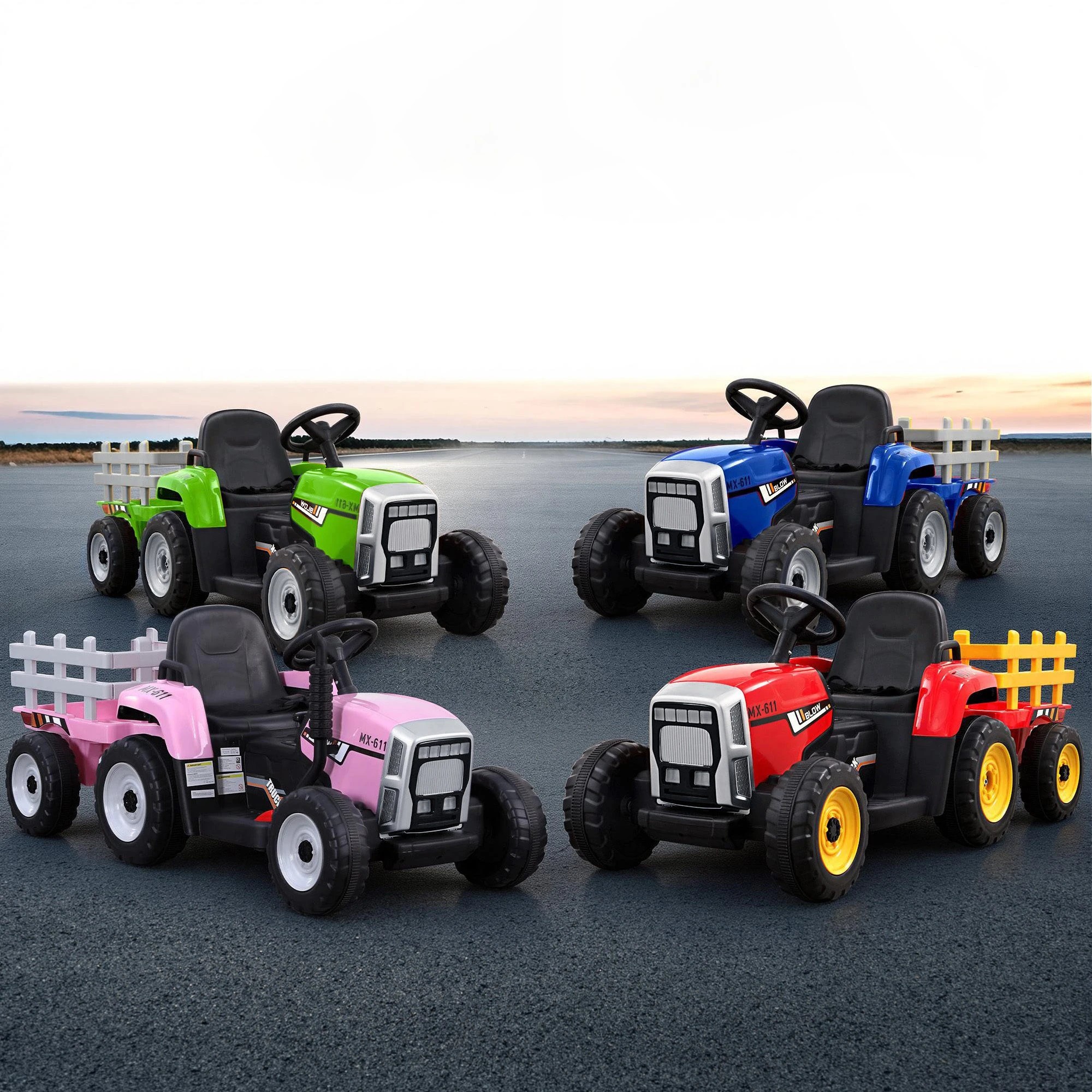 7 Rigo Kids Electric Ride On Car Tractor Toy Car Detachable Trailer Remote Control 12V - Green, 7 of 7