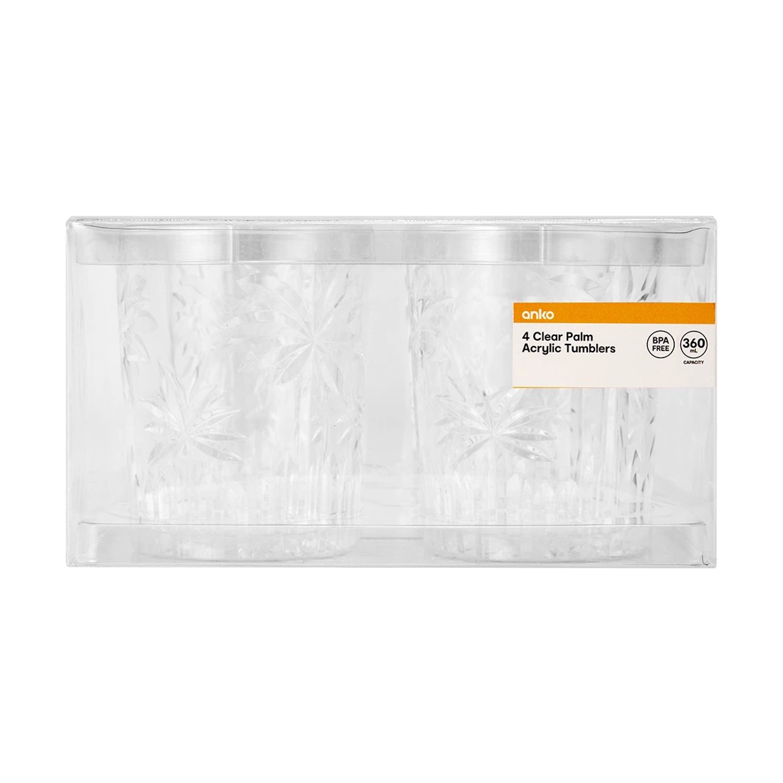 6 4 Clear Palm Acrylic Tumblers, 6 of 6