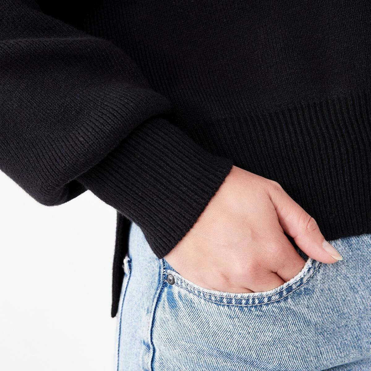 6 Oversized Crew Neck Jumper BLACK, 6 of 7