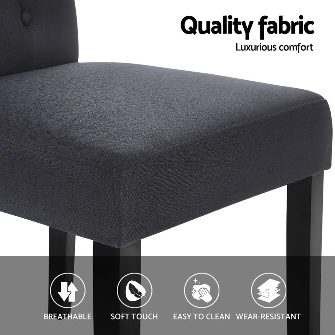 5 Artiss Dining Chairs Set of 4 Linen Parsons Chair Dark - Grey, 5 of 5