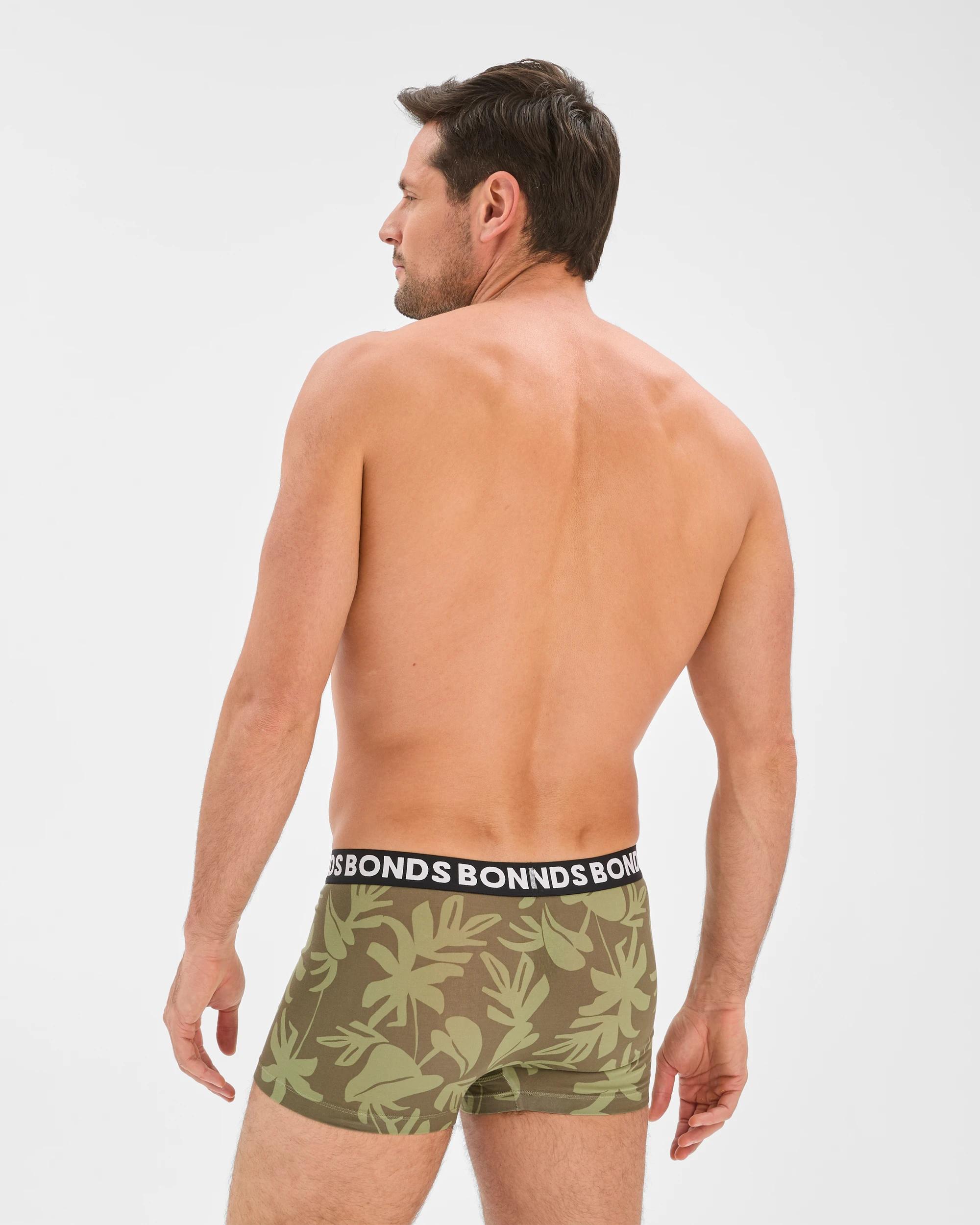 4 Bonds 3 Pack Everyday Trunks GREEN PATCHY PALM, 4 of 4