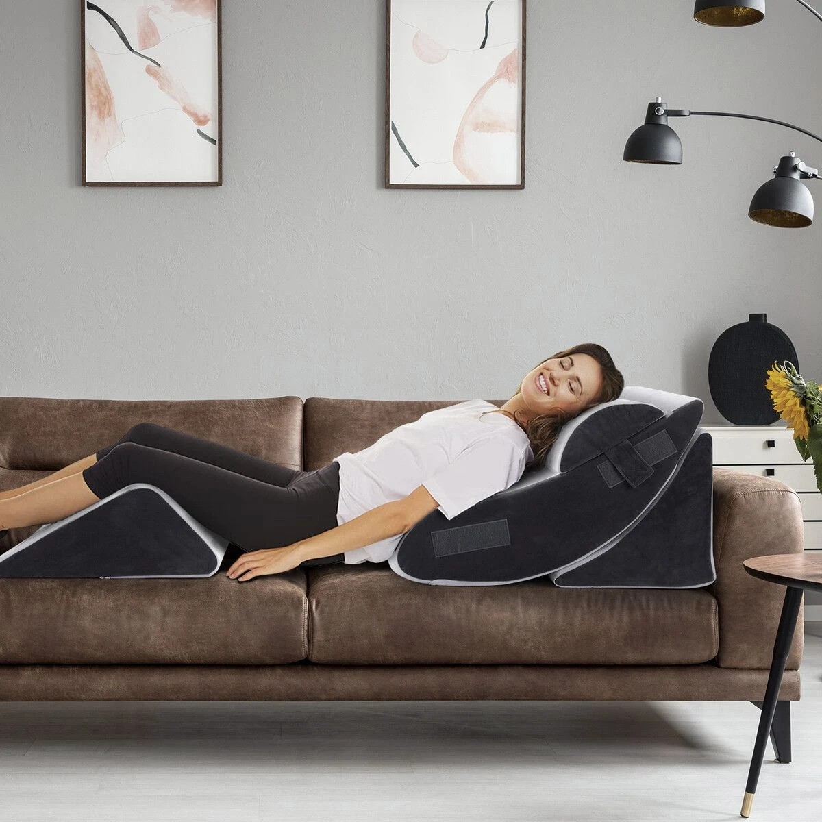 2 Ausway Triangle Wedge Pillow Bed Reading Cushion - Multi, 2 of 3