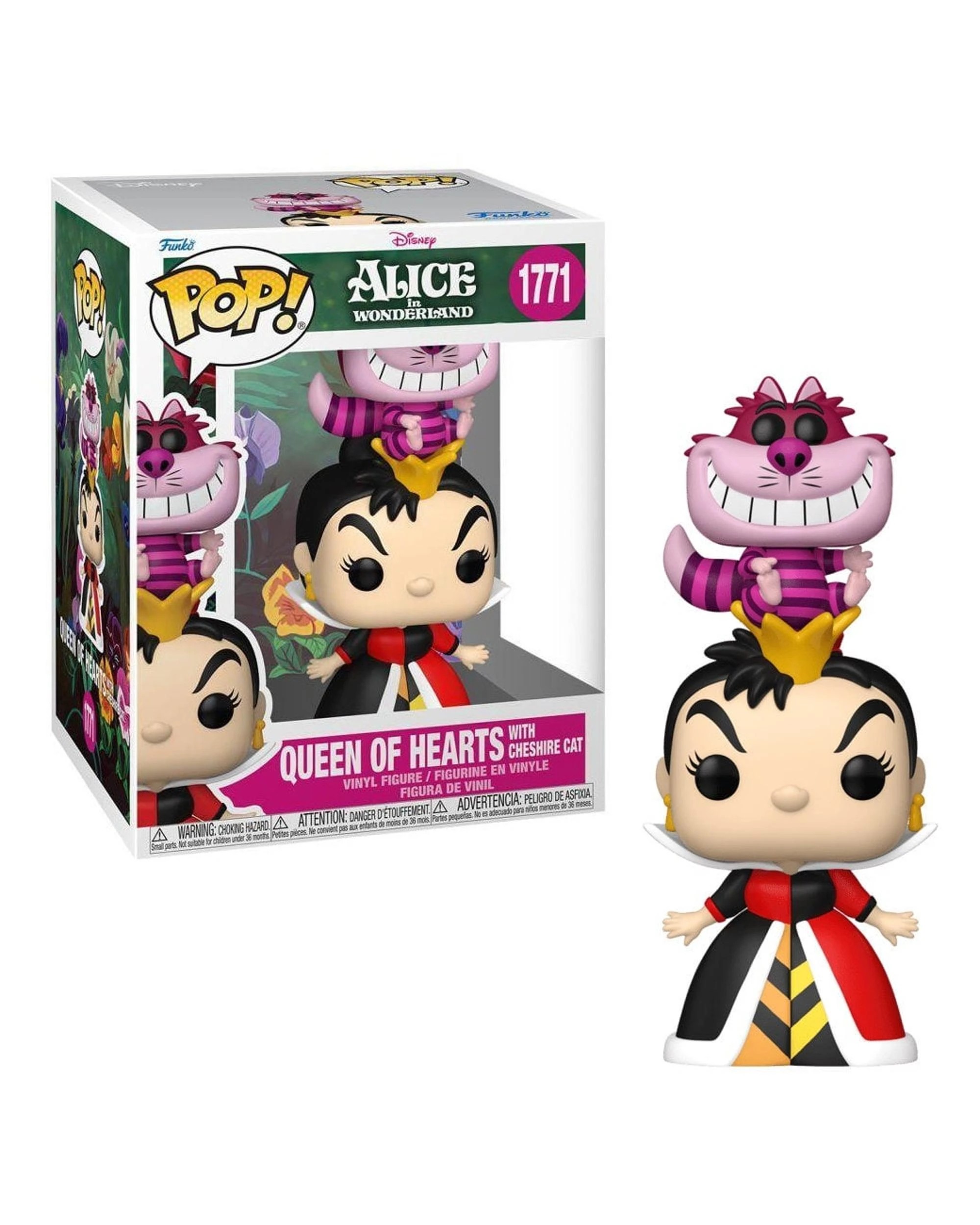 1 Disney Alice In Wonderland - 1951 -  Queen Of Hearts With Cheshire Cat Funko POP! Vinyl, 1 of 3