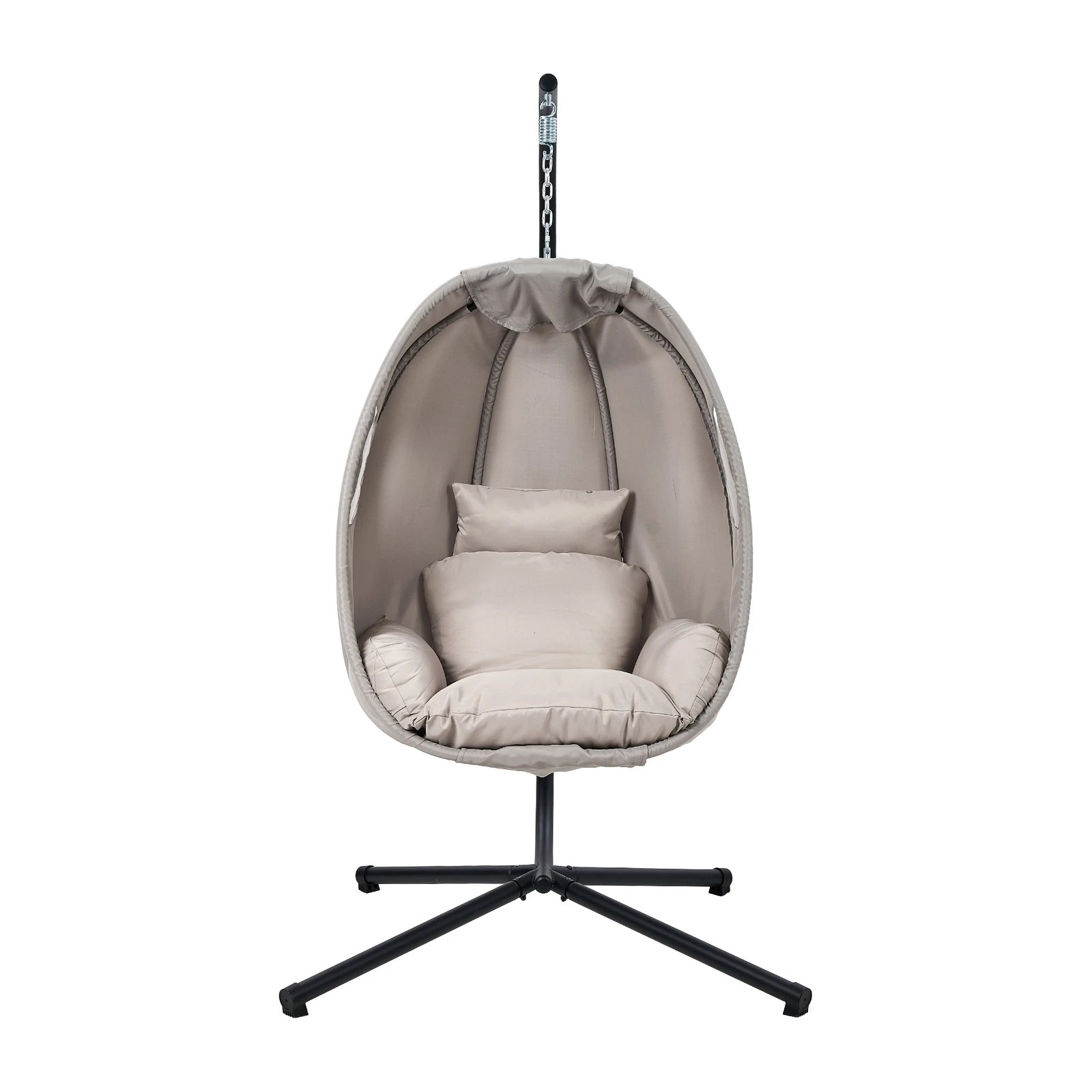 6 Livsip Outdoor Egg Hanging Chair Swing Seat Furniture with Stand Cushions - Grey, 6 of 8