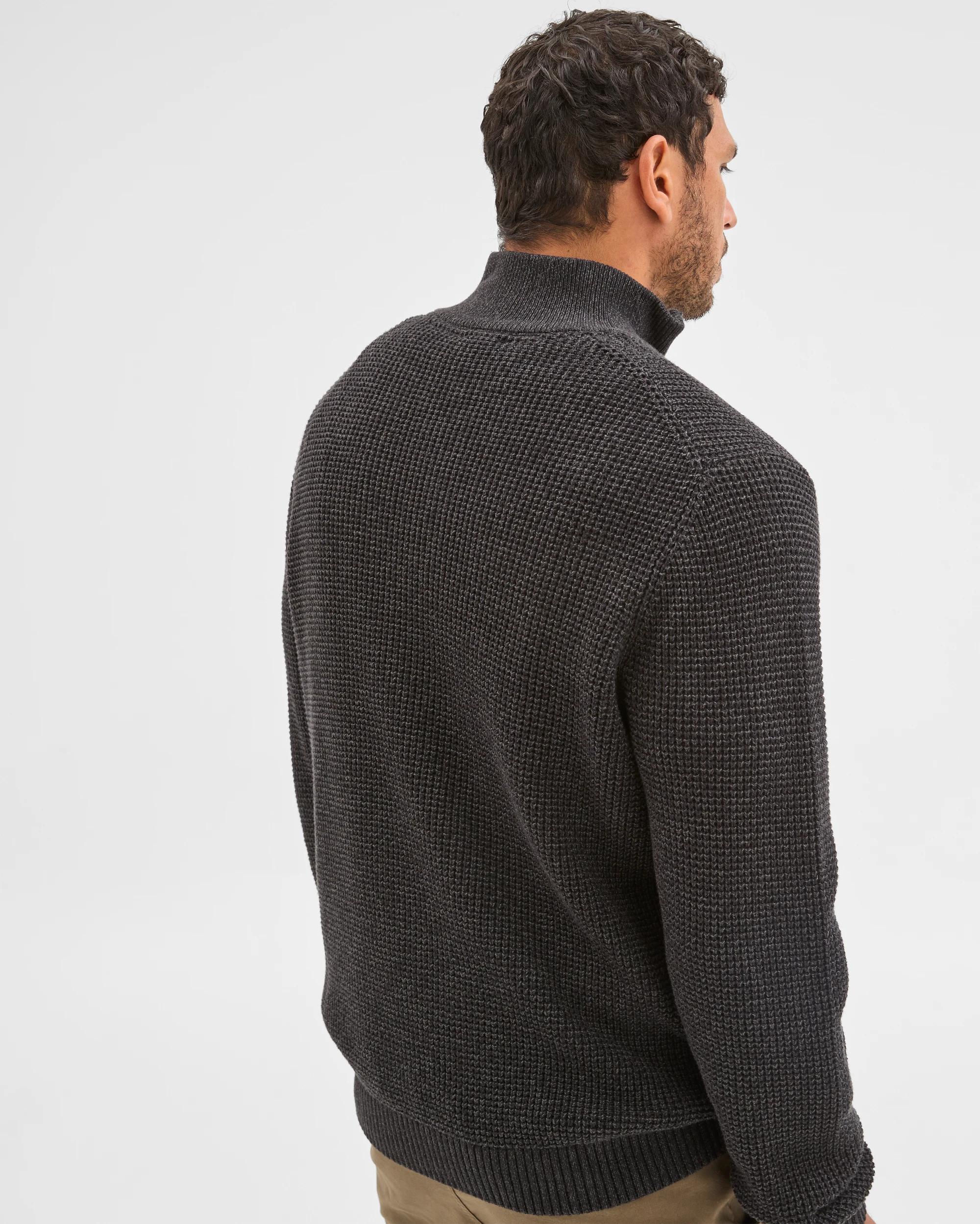 5 Target Man Australian Cotton 1/2 Zip Knit Jumper CHARCOAL, 5 of 6