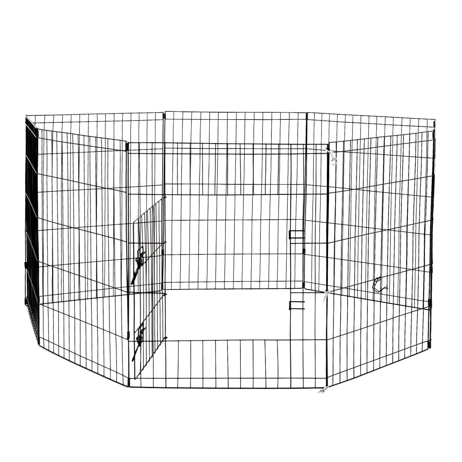 1 4Paws 8 Panel Playpen Puppy Exercise Fence Cage Enclosure Pets - Black - Black, 1 of 10