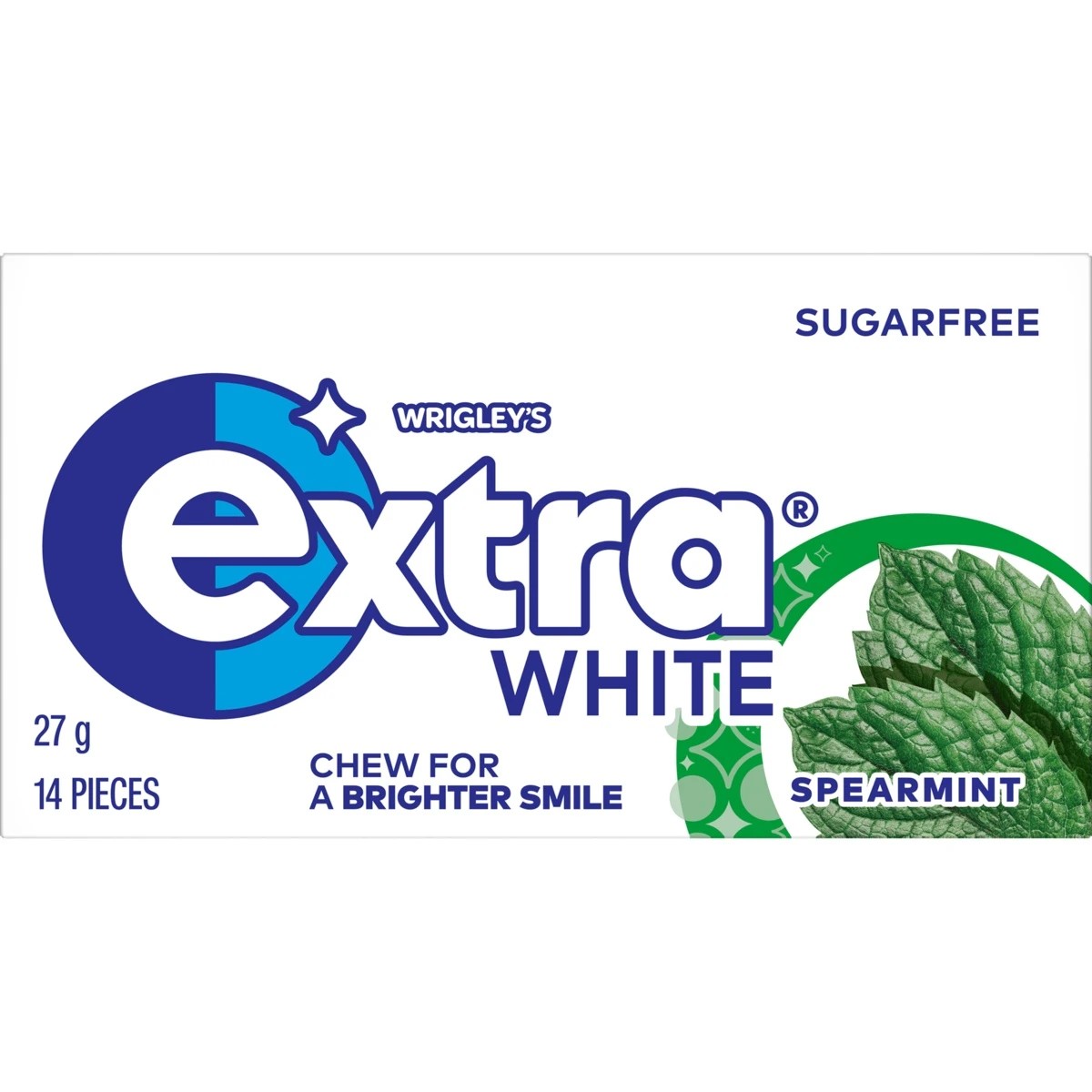 1 14 Piece Wrigley's Extra White Spearmint Gum 27g, 1 of 5
