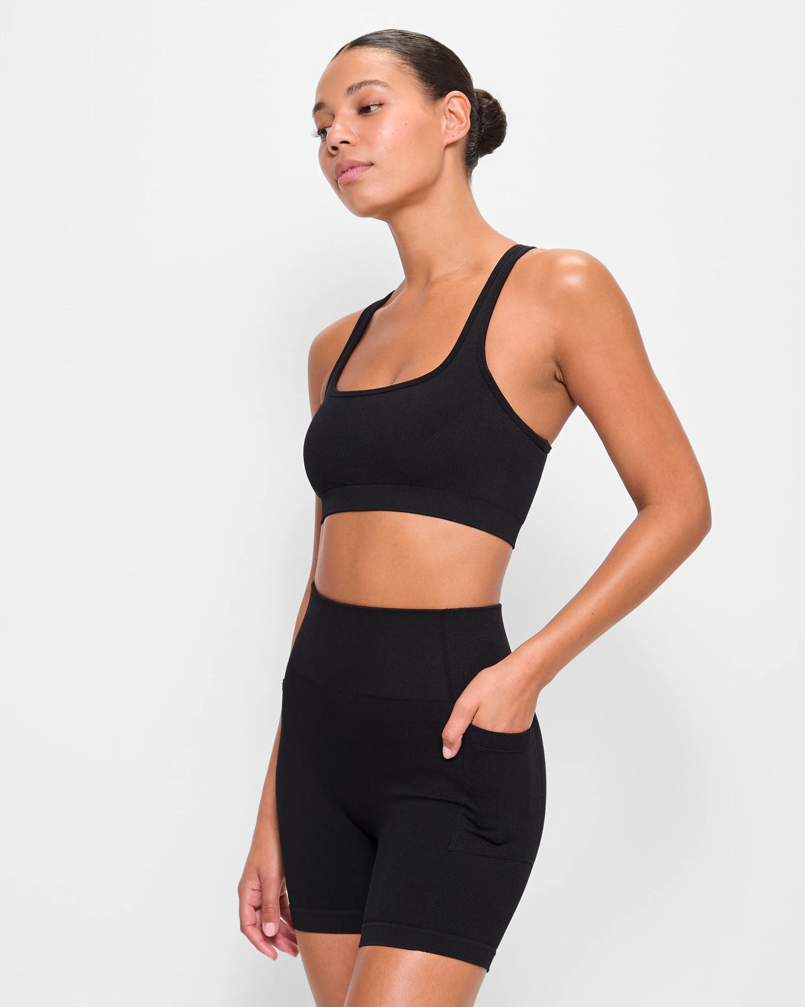 2 Target Active Harmony Strappy Seamfree Crop Top BLACK, 2 of 5