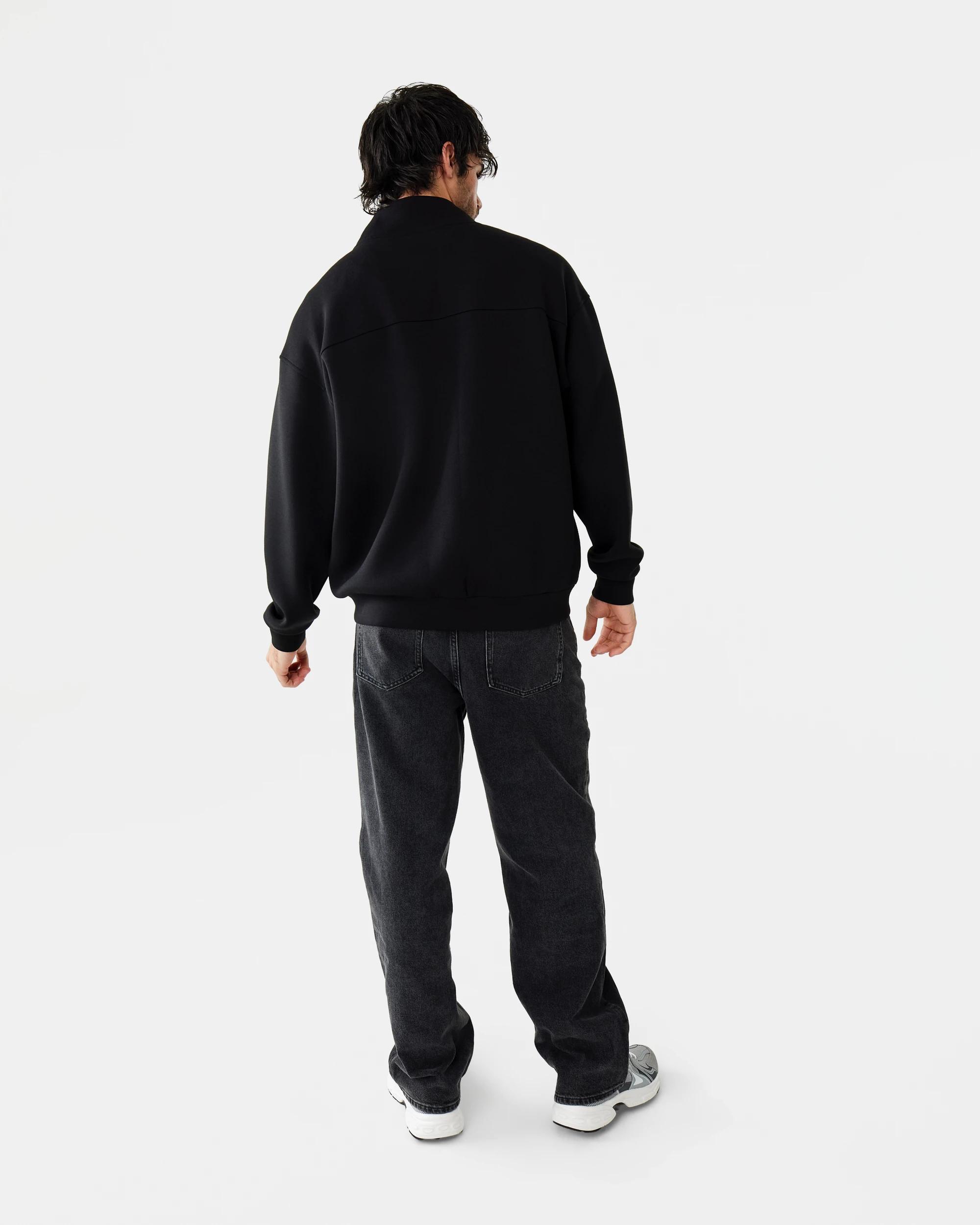 5 Scuba Funnel Neck Zip Through Sweatshirt Black, 5 of 10