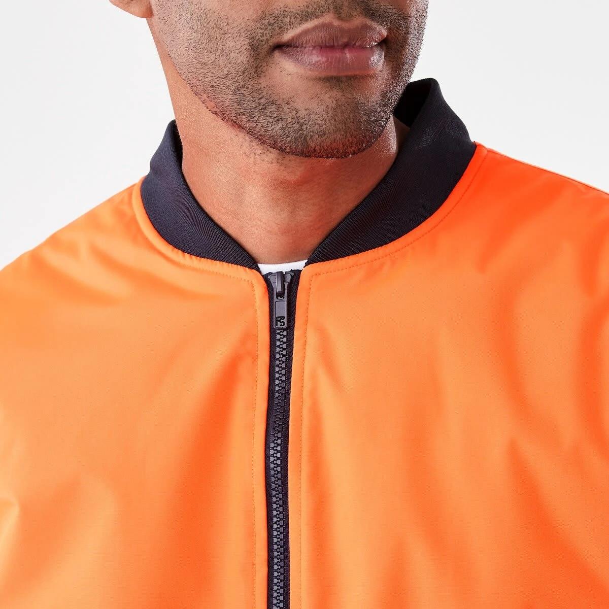 6 Hi-Visibility Reflective Padded Bomber Jacket Orange, 6 of 8